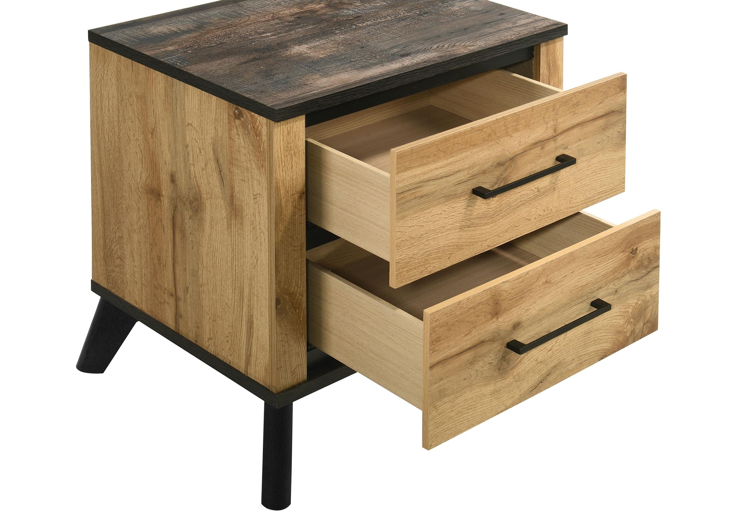 Kaywood 2-drawer Nightstand Bedside Table Natural Pine - 225002