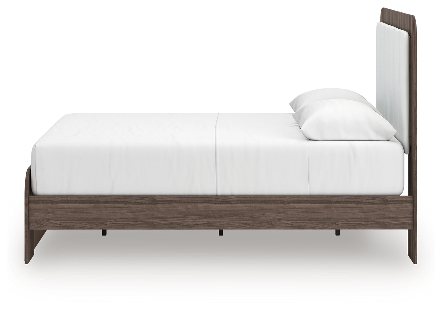 Kendanport White/Brown Queen Upholstered Bed, Dresser, Mirror and Nightstand - PCB1108B10