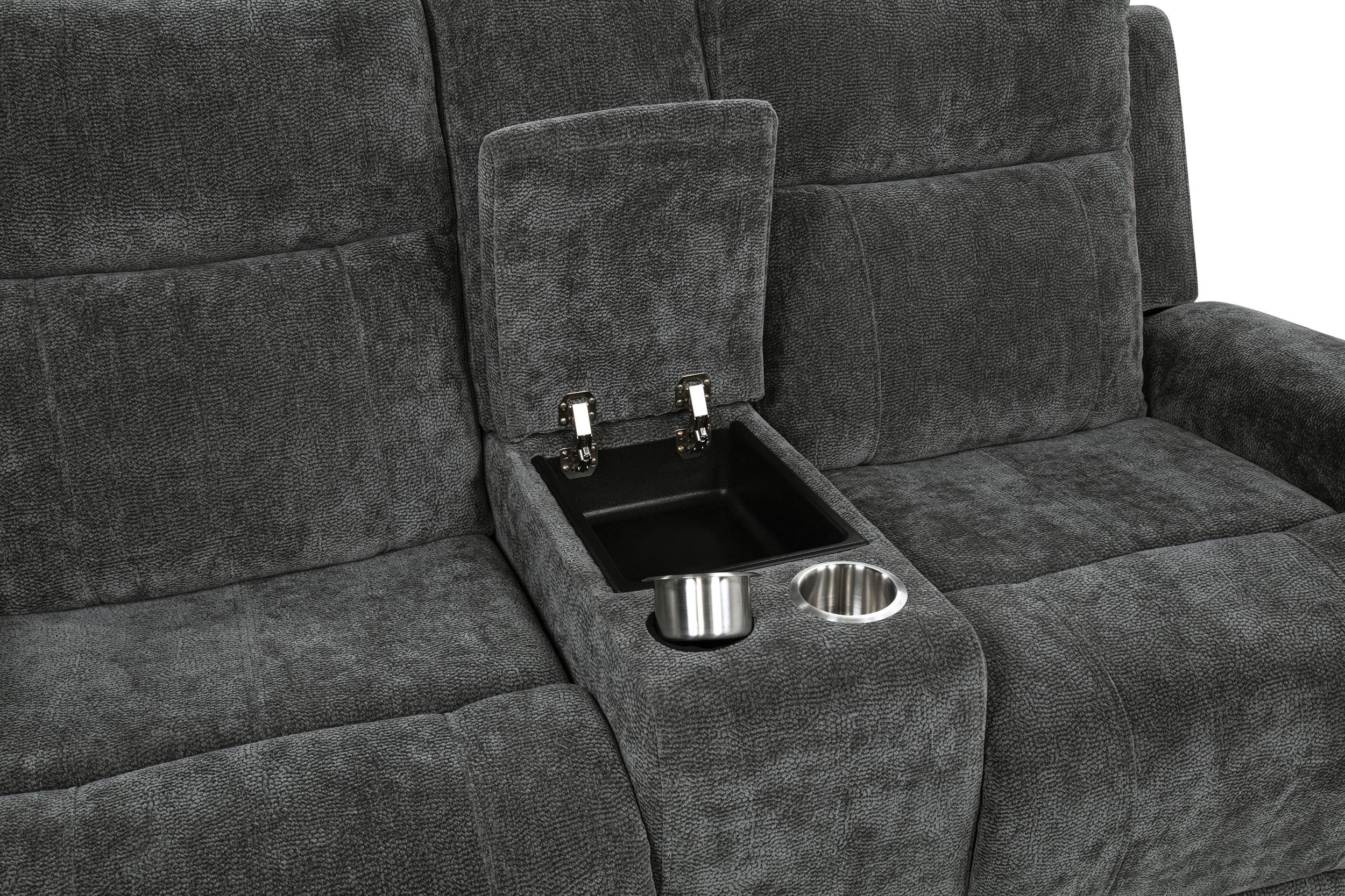 Kennett 2-piece Chenille Power Reclining Sofa Set Dark Grey - 610154P-S2