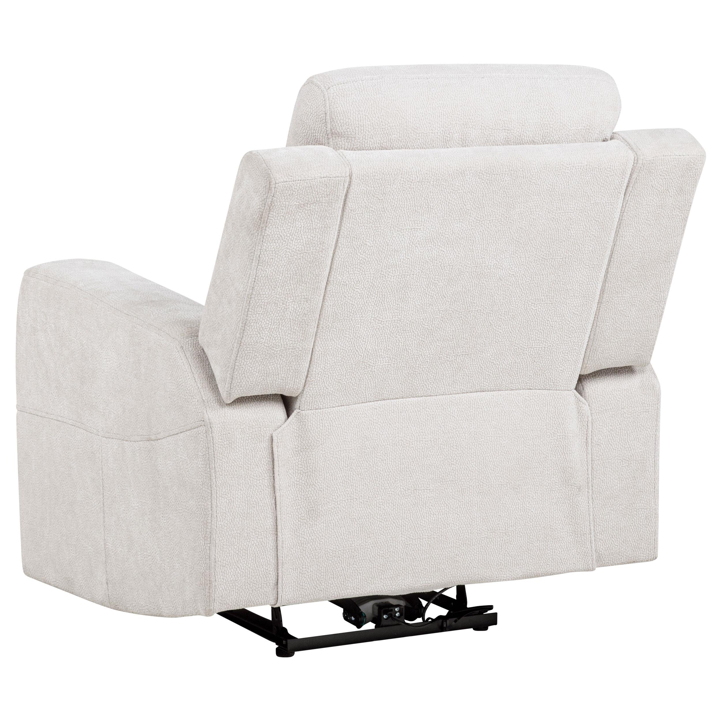 Kennett 3-piece Chenille Power Reclining Sofa Set Ivory - 610151P-S3