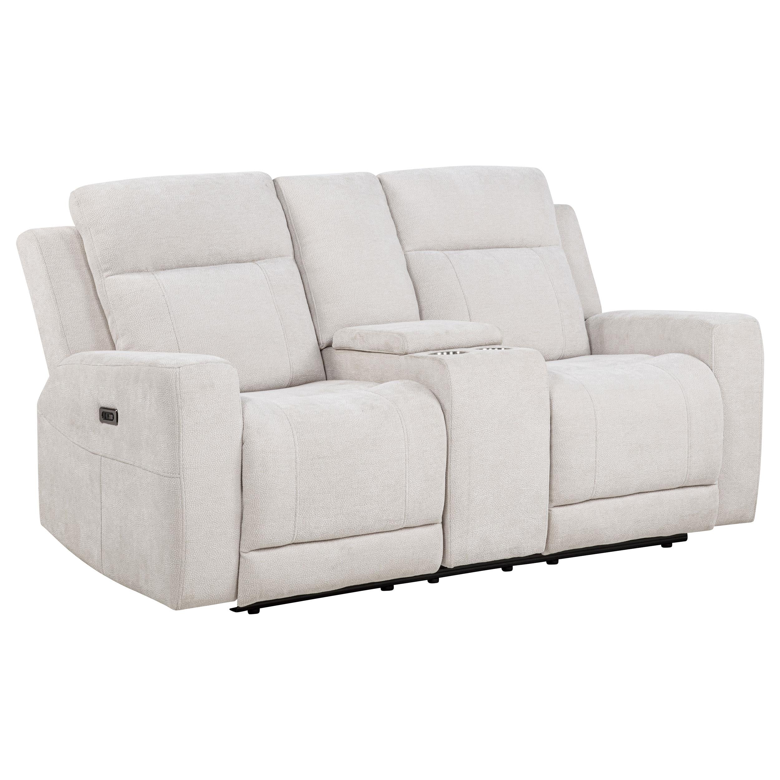 Kennett 3-piece Chenille Power Reclining Sofa Set Ivory - 610151P-S3