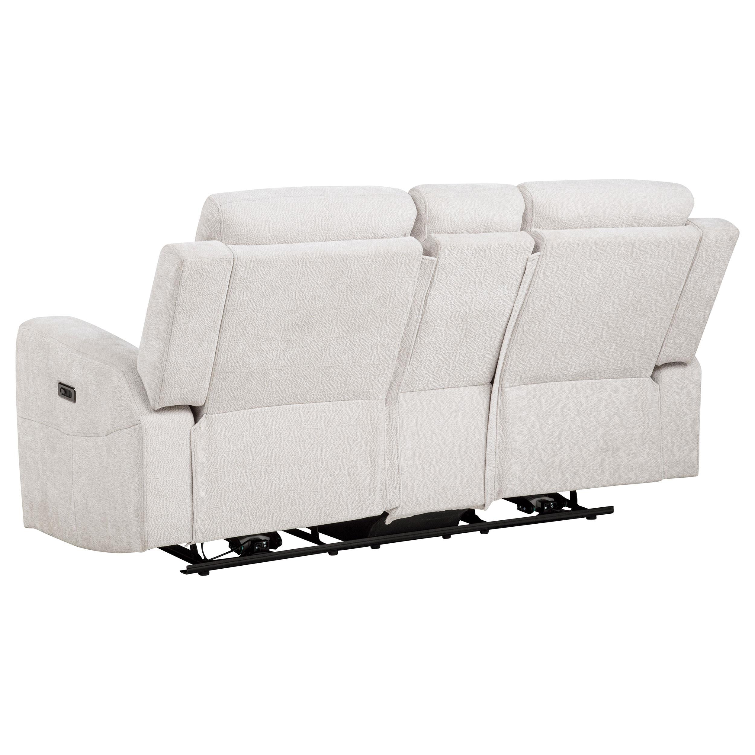 Kennett 3-piece Chenille Power Reclining Sofa Set Ivory - 610151P-S3