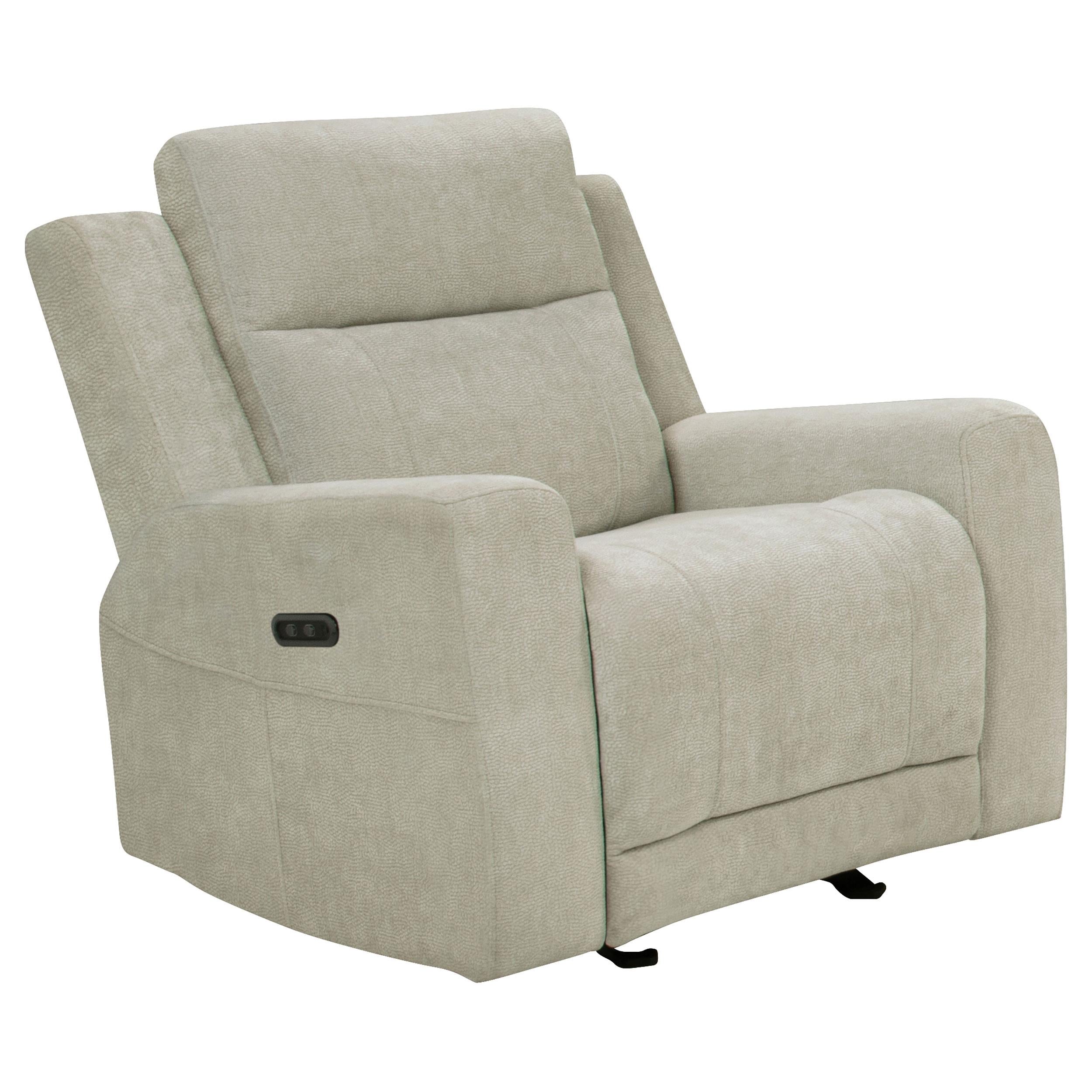 Kennett Chenille Upholstered Power Recliner Chair Ivory - 610153P