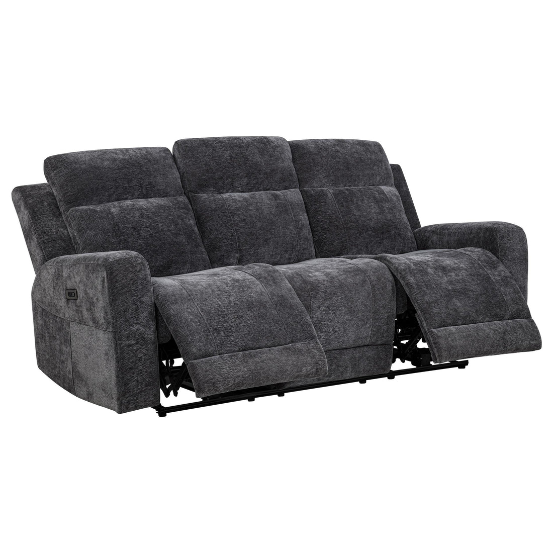 Kennett Chenille Upholstered Power Reclining Sofa Dark Grey - 610154P