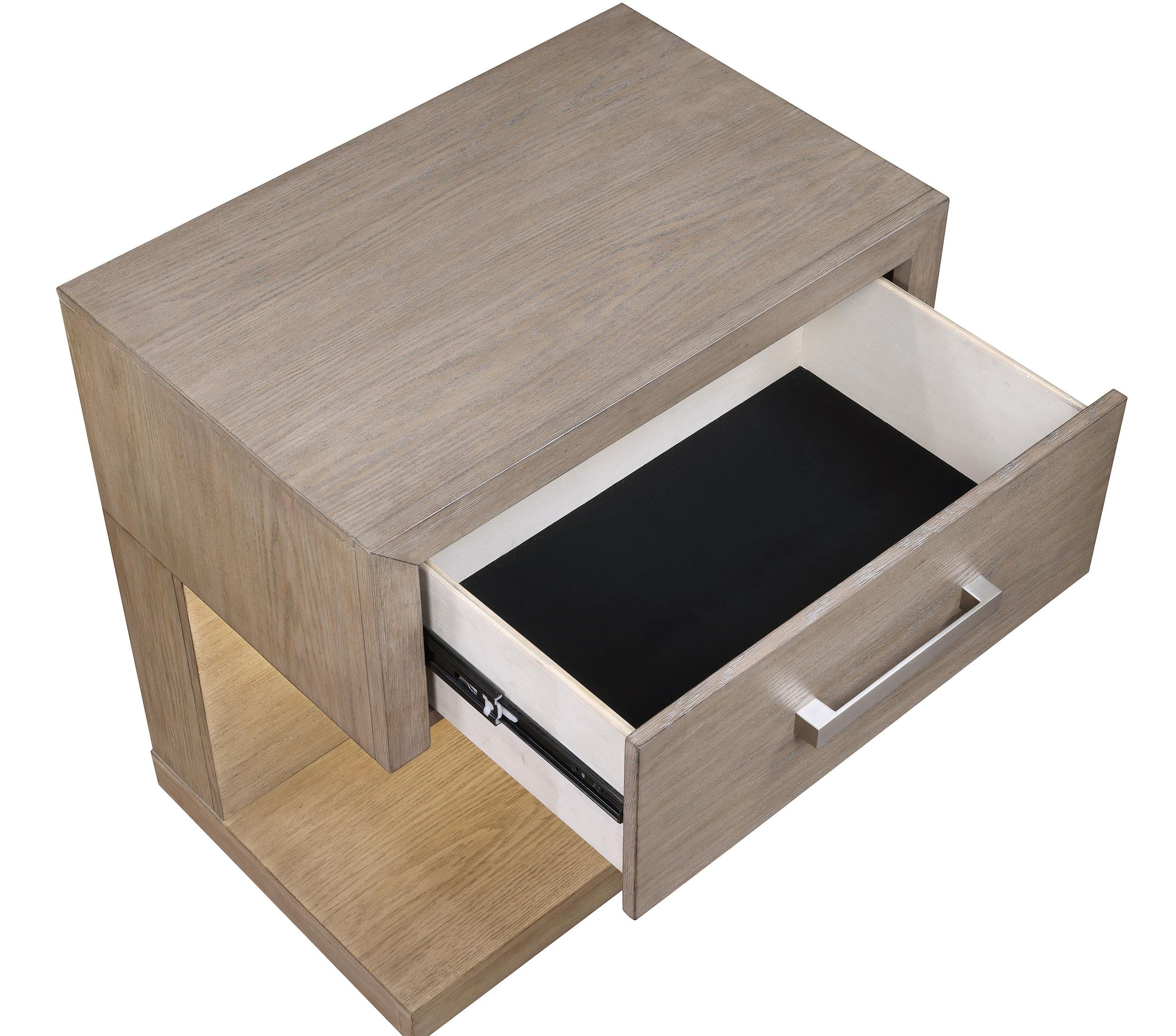 Kenora 1-drawer Nightstand Bedside Table Barley Brown - 224852