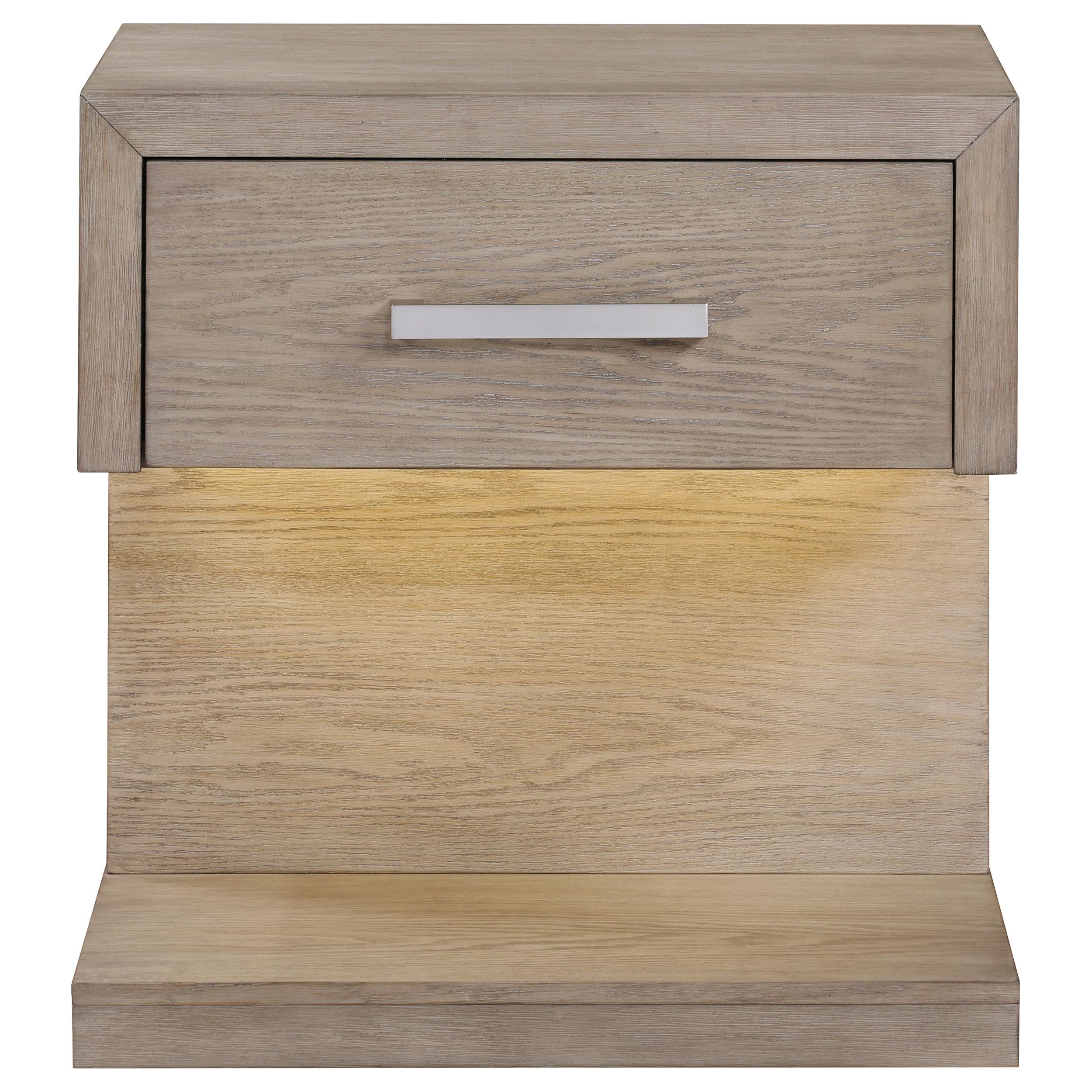 Kenora 1-drawer Nightstand Bedside Table Barley Brown - 224852