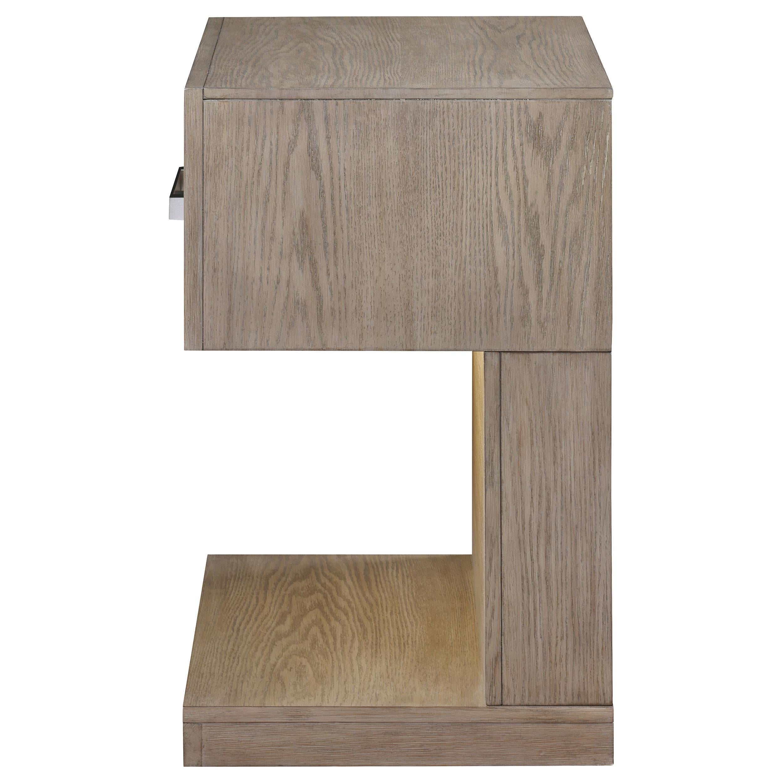 Kenora 1-drawer Nightstand Bedside Table Barley Brown - 224852
