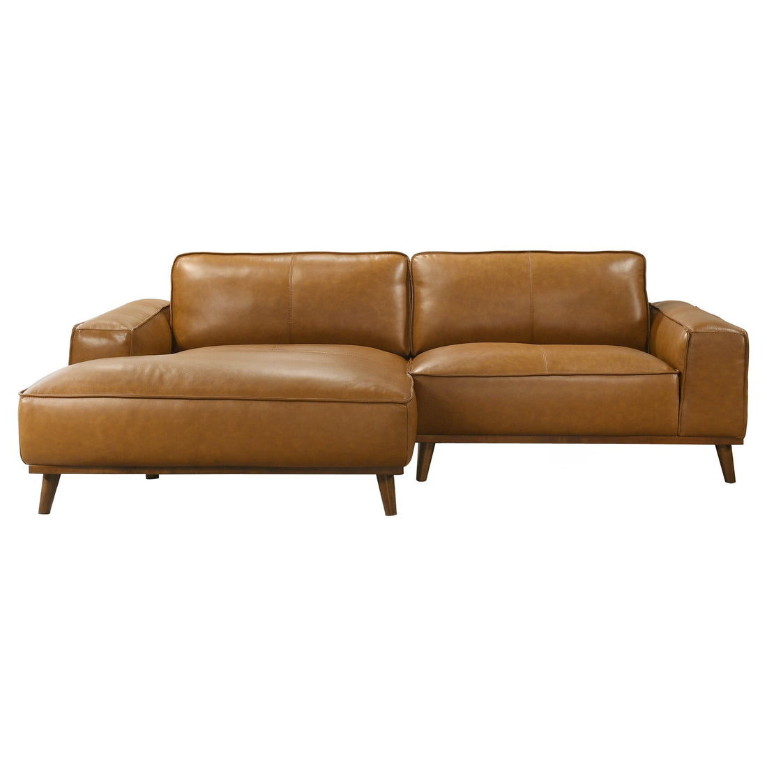 Kerrville Tan Leather Left Sectional Sofa - SEC00403801