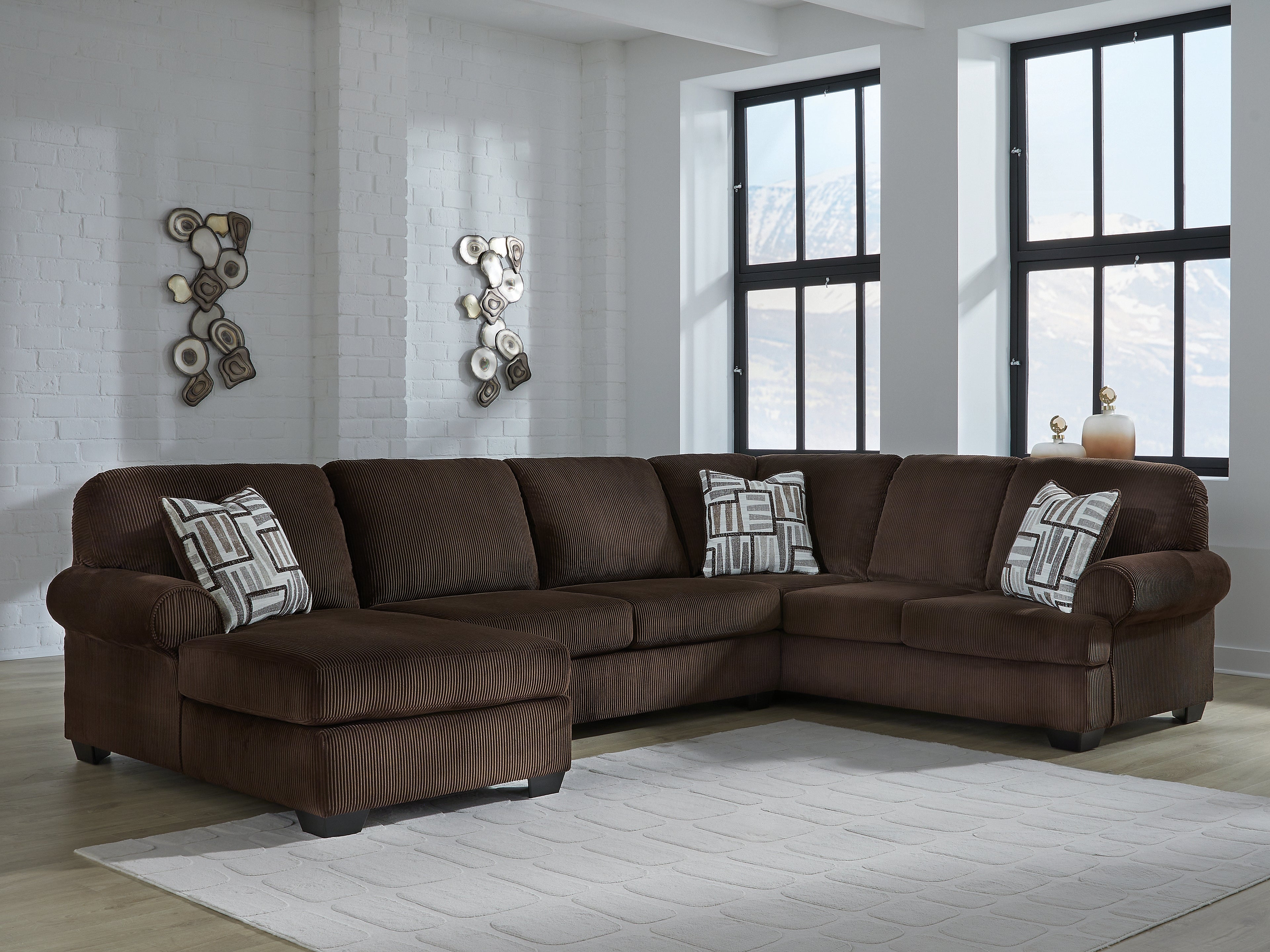Kimlee Chocolate 3-Piece Sectional with Chaise - PC35603S1
