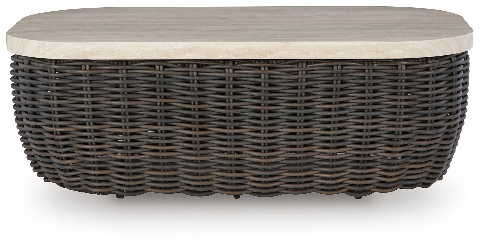 Kimora Beige/Dark Brown Outdoor Coffee Table - P711-701