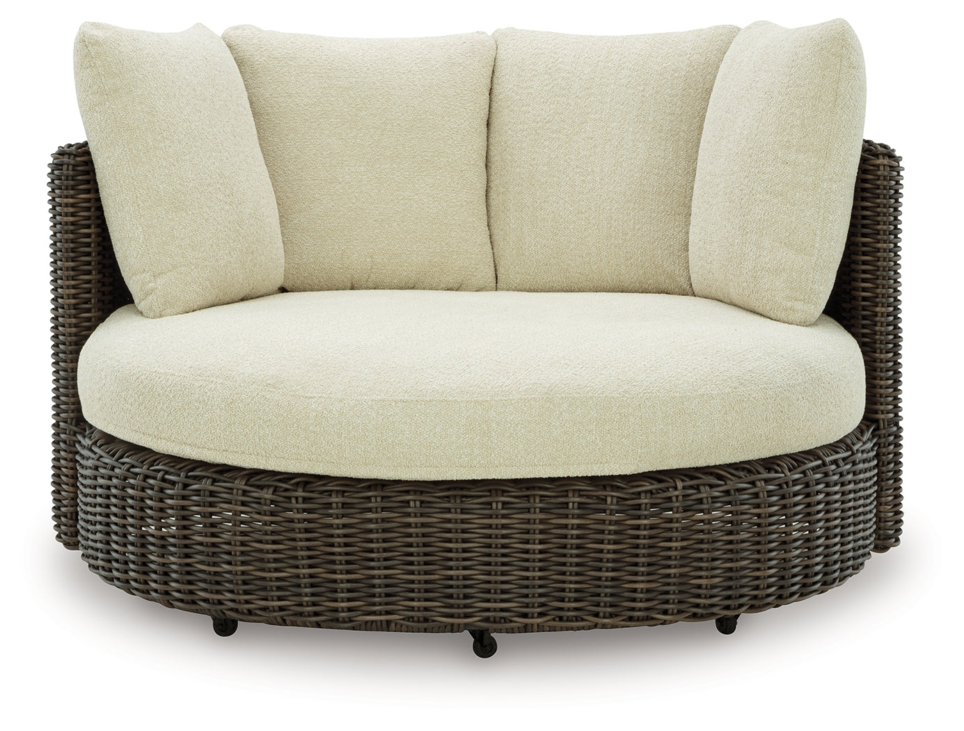 Kimora Beige/Dark Brown Outdoor Swivel Lounge Chair with Cushion - P711-810
