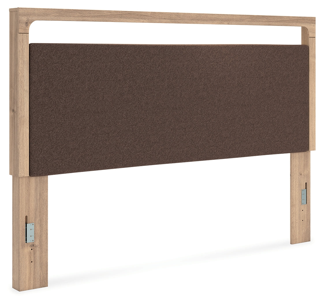 Kinlanni Tan/Brown King Upholstered Panel Headboard - PCB1360-58