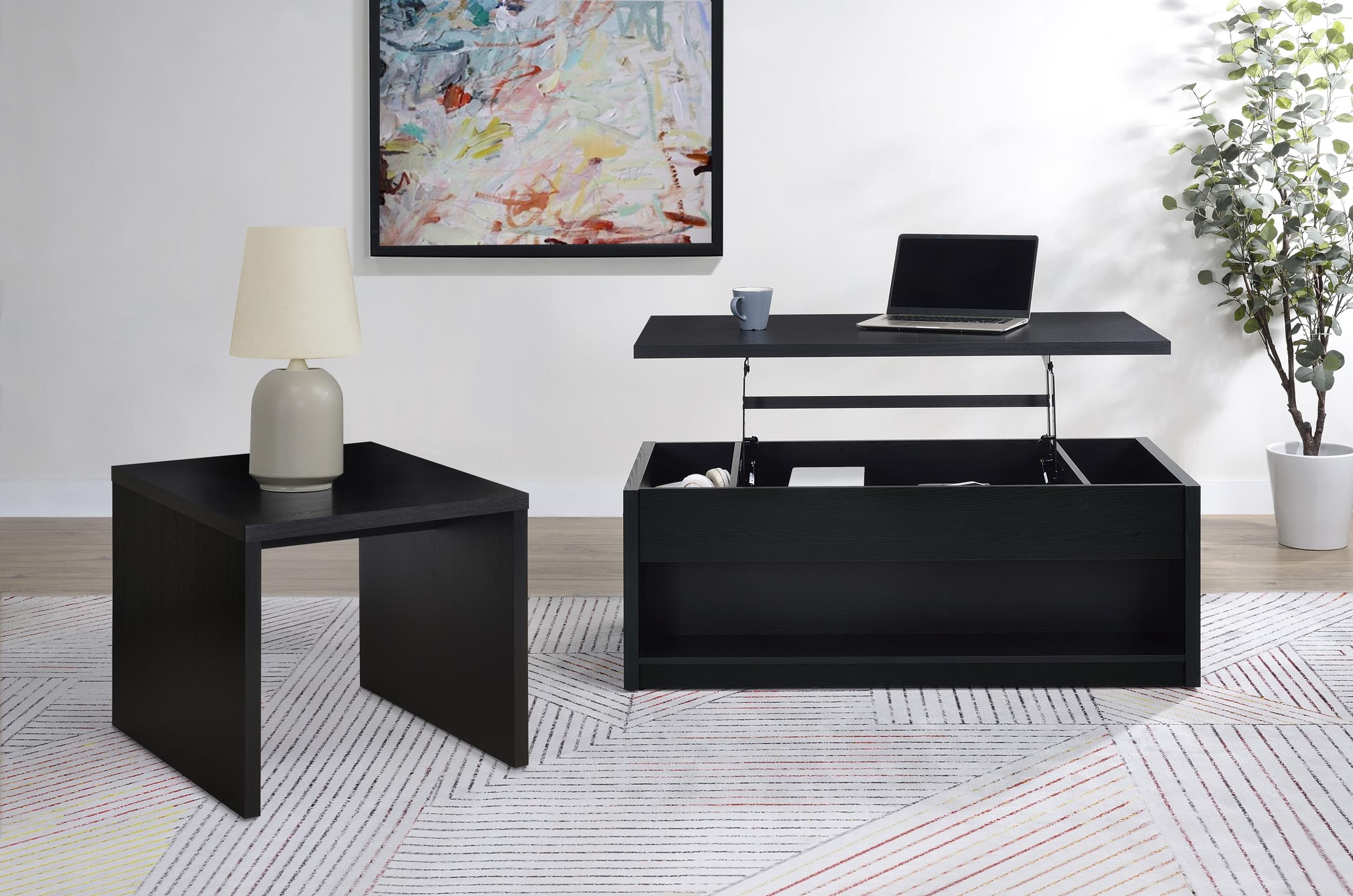 Knapp Engineered Wood Square Side End Table Black - 706227