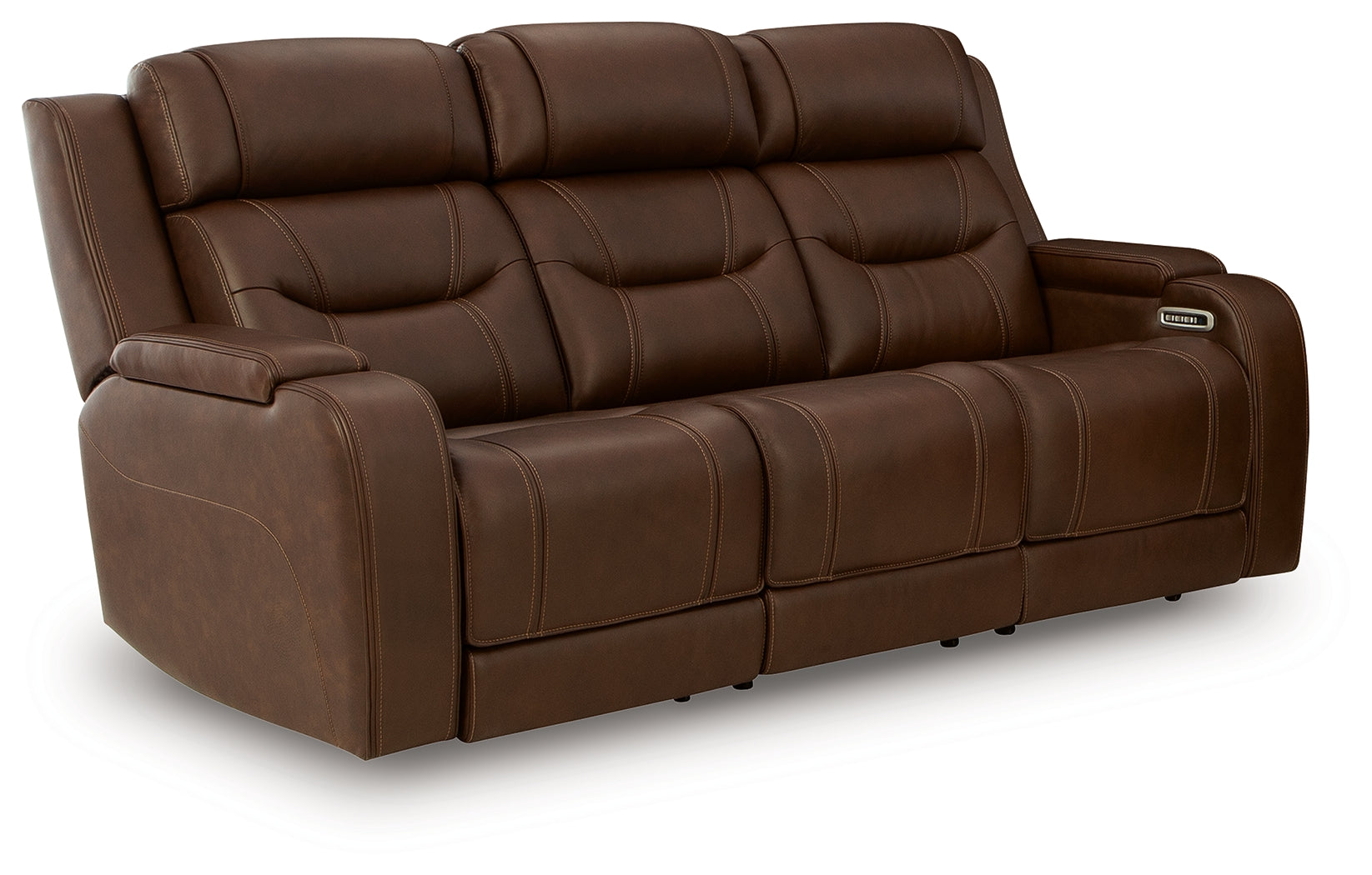 Knightington Brown Power Reclining Sofa with Audio Seating - PCU1160215A