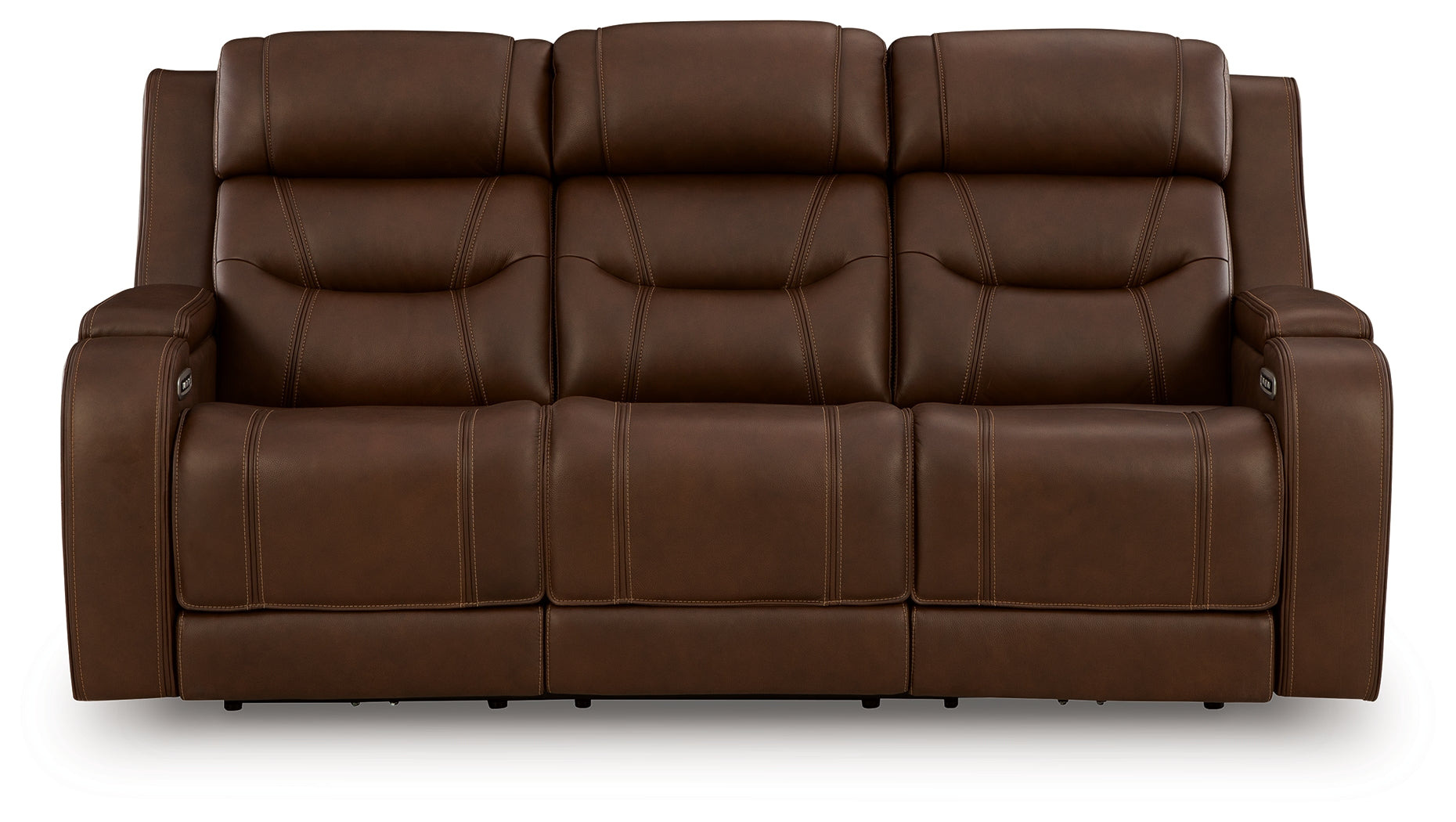 Knightington Brown Power Reclining Sofa with Audio Seating - PCU1160215A