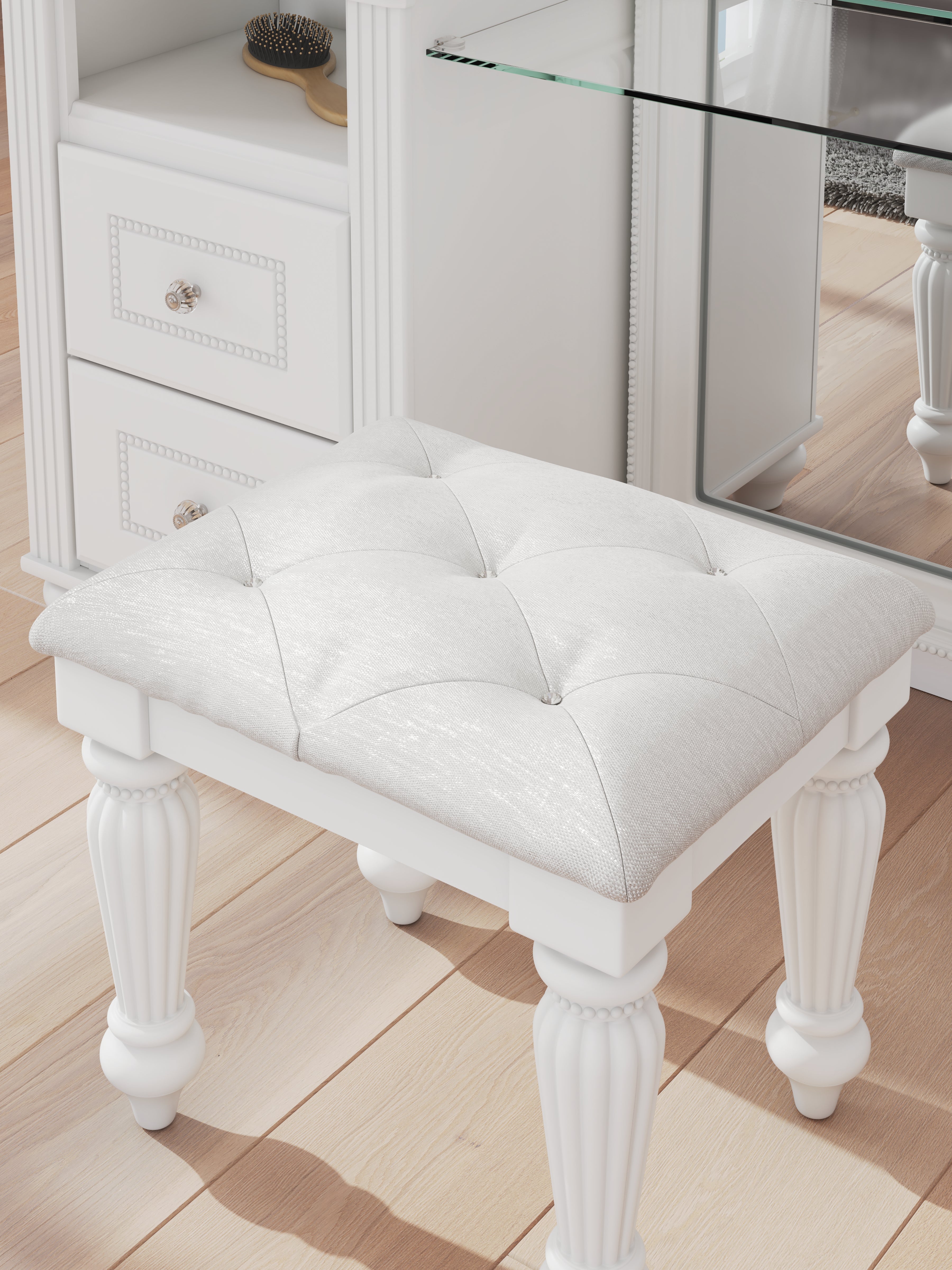 Kozlani Vanity, Mirror and Stool - PCB1819B11