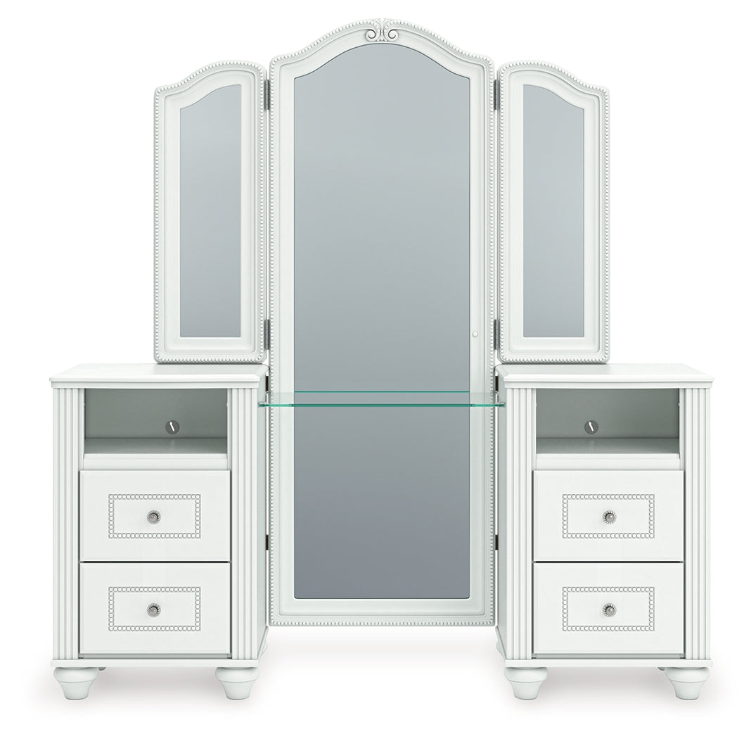 Kozlani Vanity, Mirror and Stool - PCB1819B11
