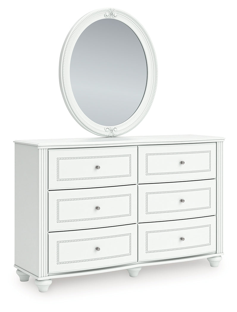 Kozlani White Dresser and Mirror - PCB1819B2
