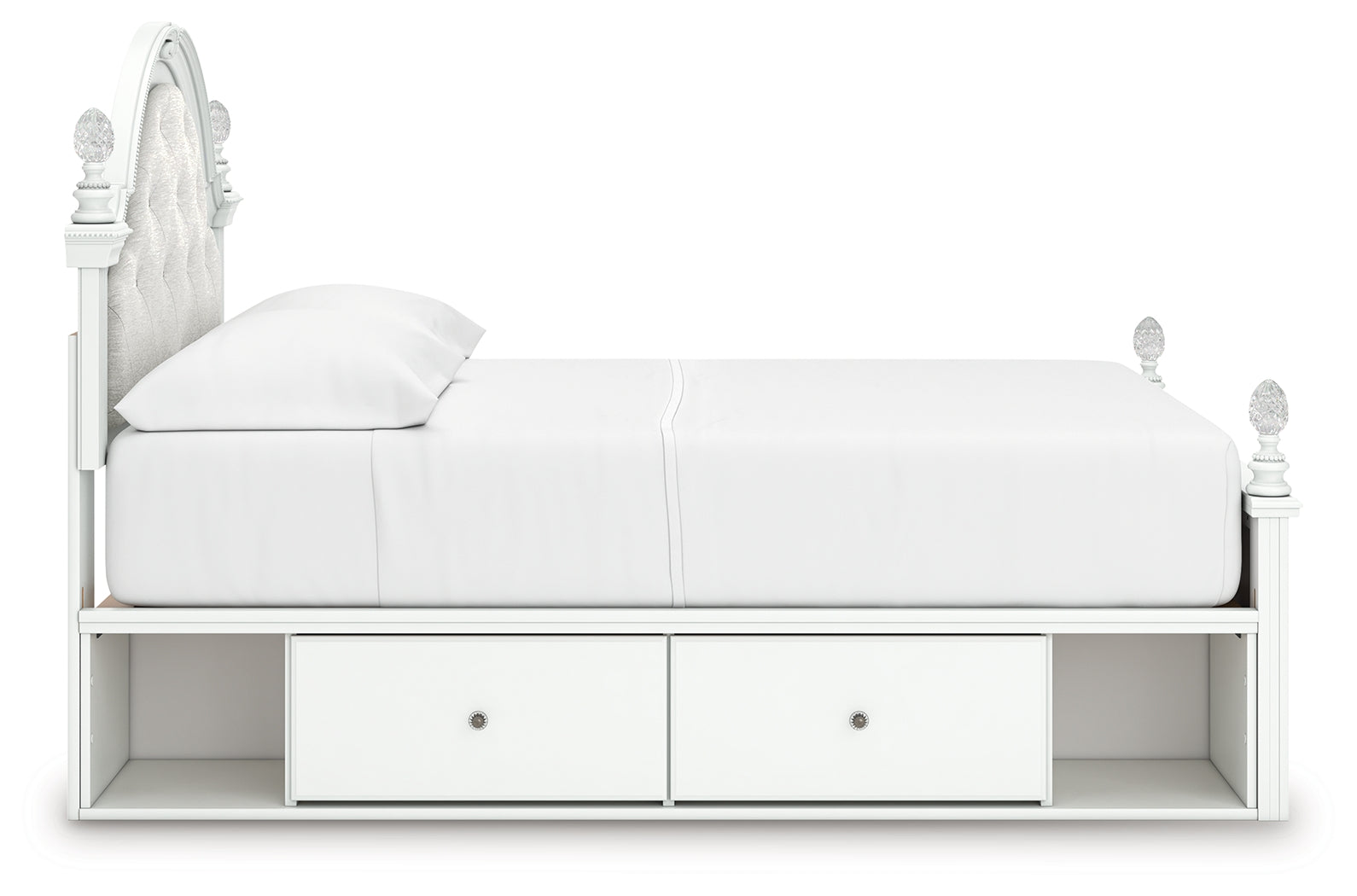 Kozlani White Full Upholstered Panel Storage Bed - PCB1819B10
