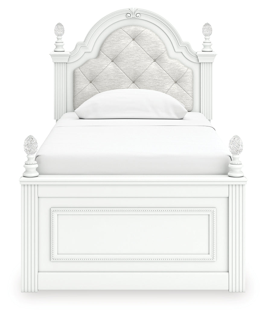 Kozlani White Twin Upholstered Panel Bed - PCB1819B5