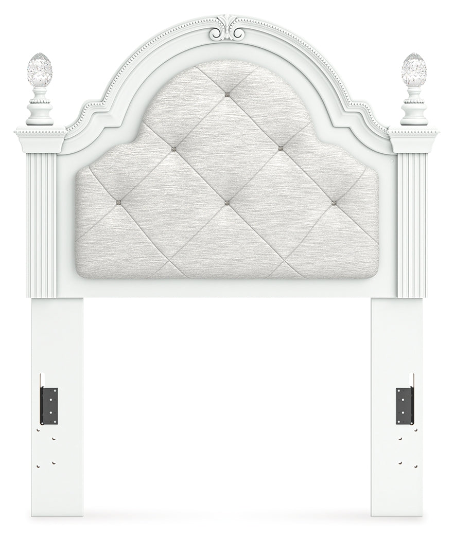 Kozlani White Twin Upholstered Panel Headboard - PCB1819-153