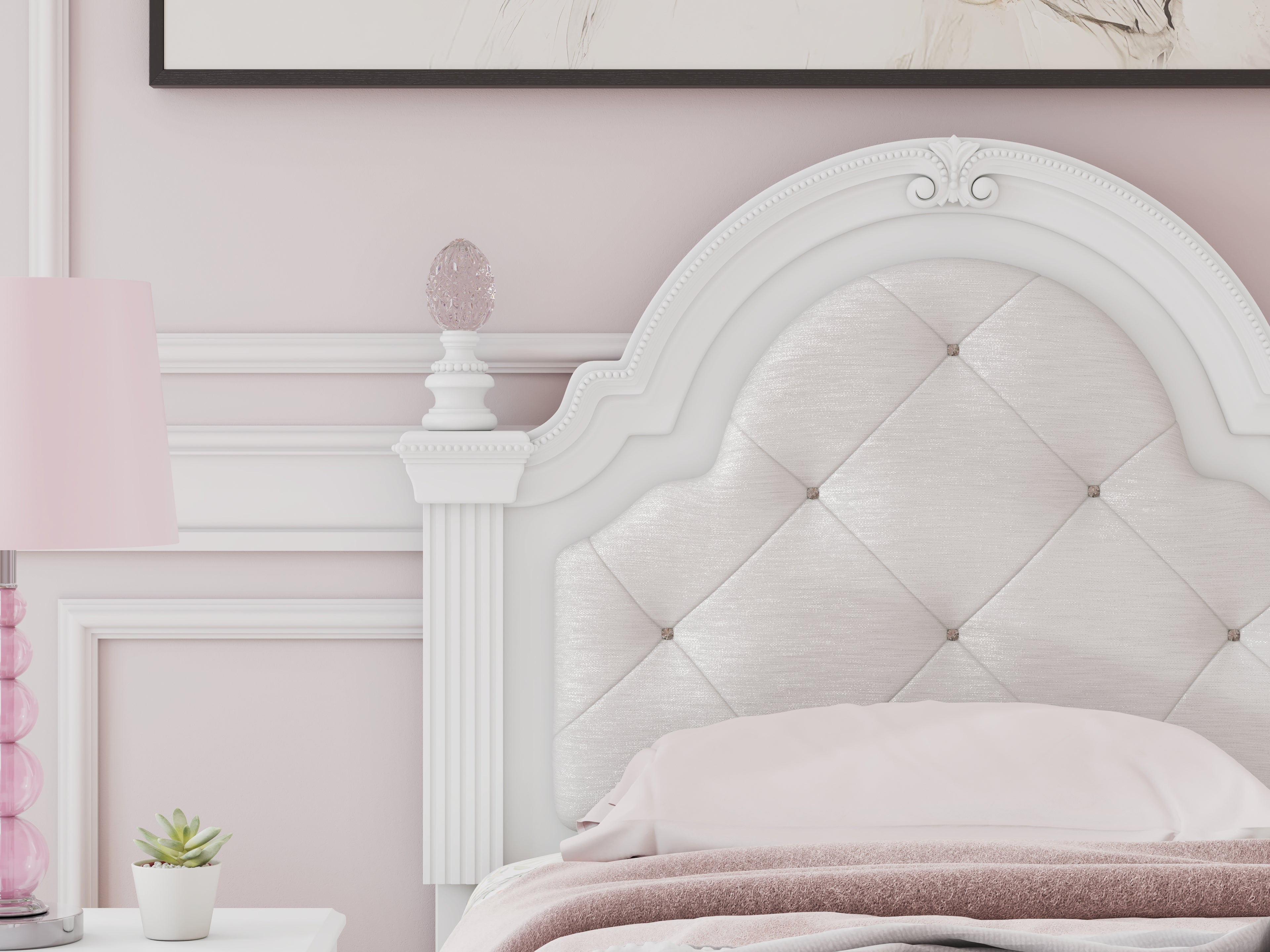 Kozlani White Twin Upholstered Panel Headboard - PCB1819-153