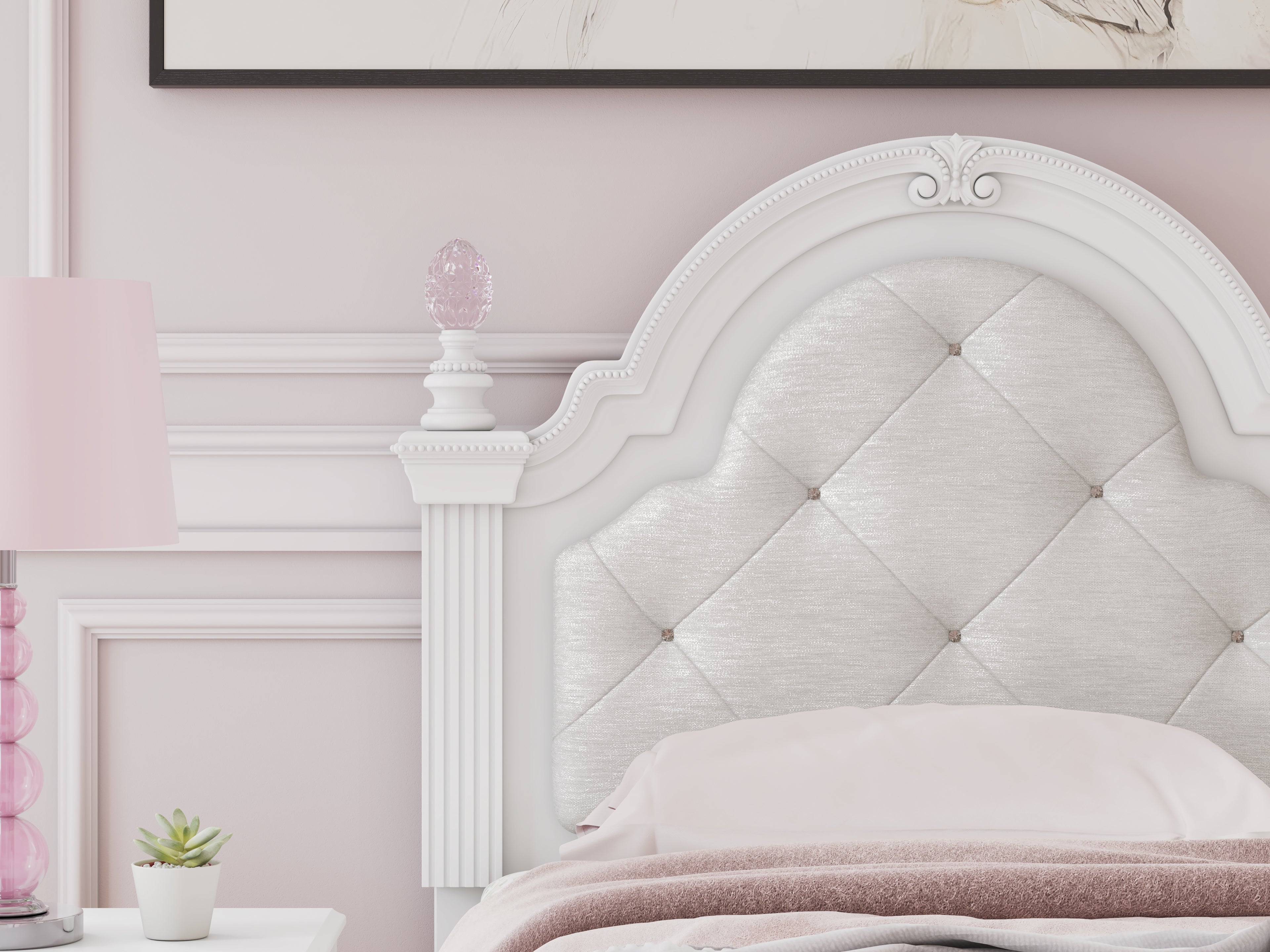 Kozlani White Twin Upholstered Panel Headboard - PCB1819-153