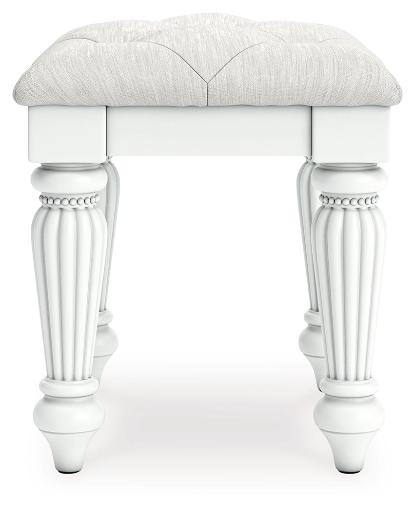 Kozlani White Vanity Stool - PCB1819-01