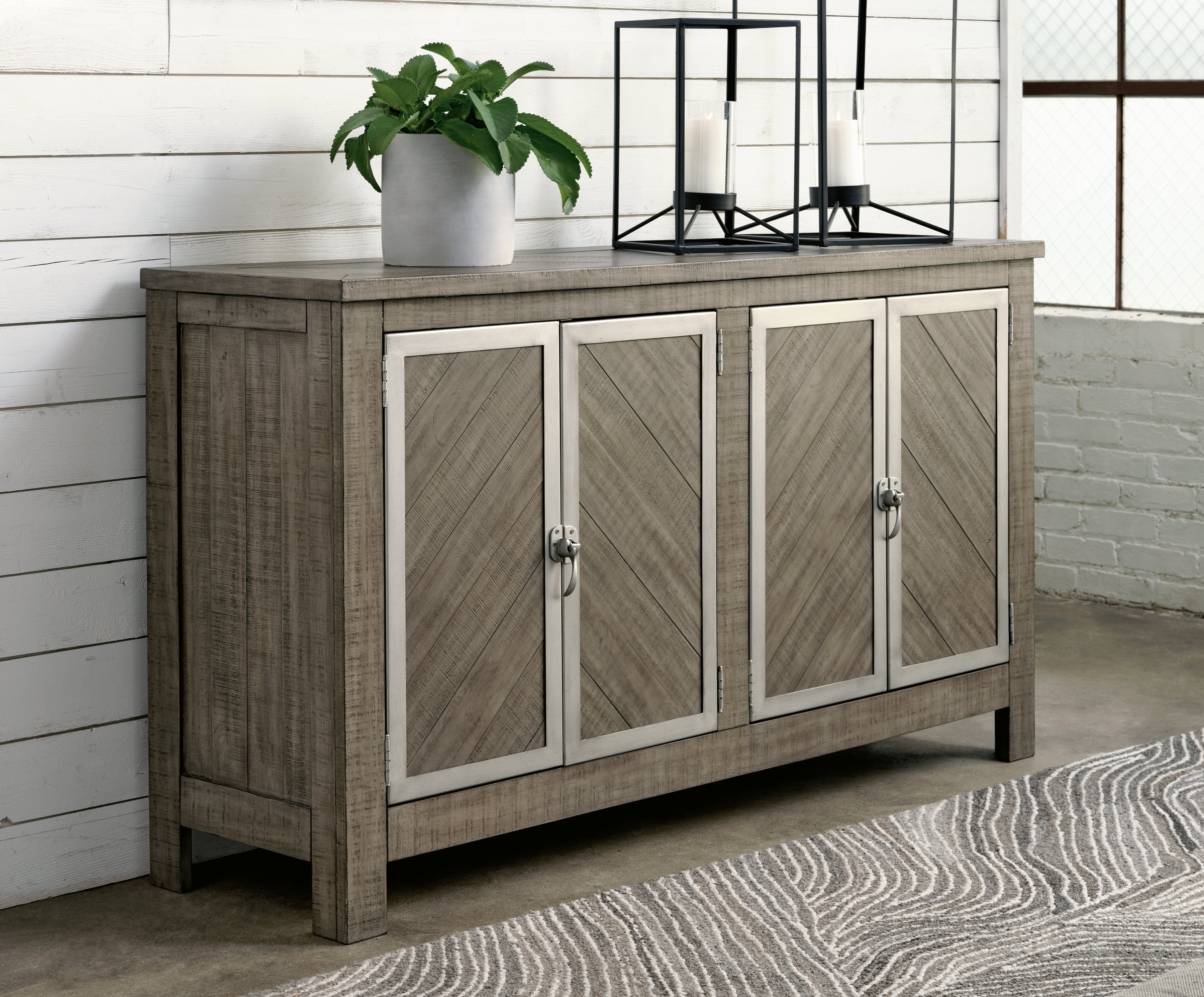 Krystanza Weathered Gray Dining Server - D766-60