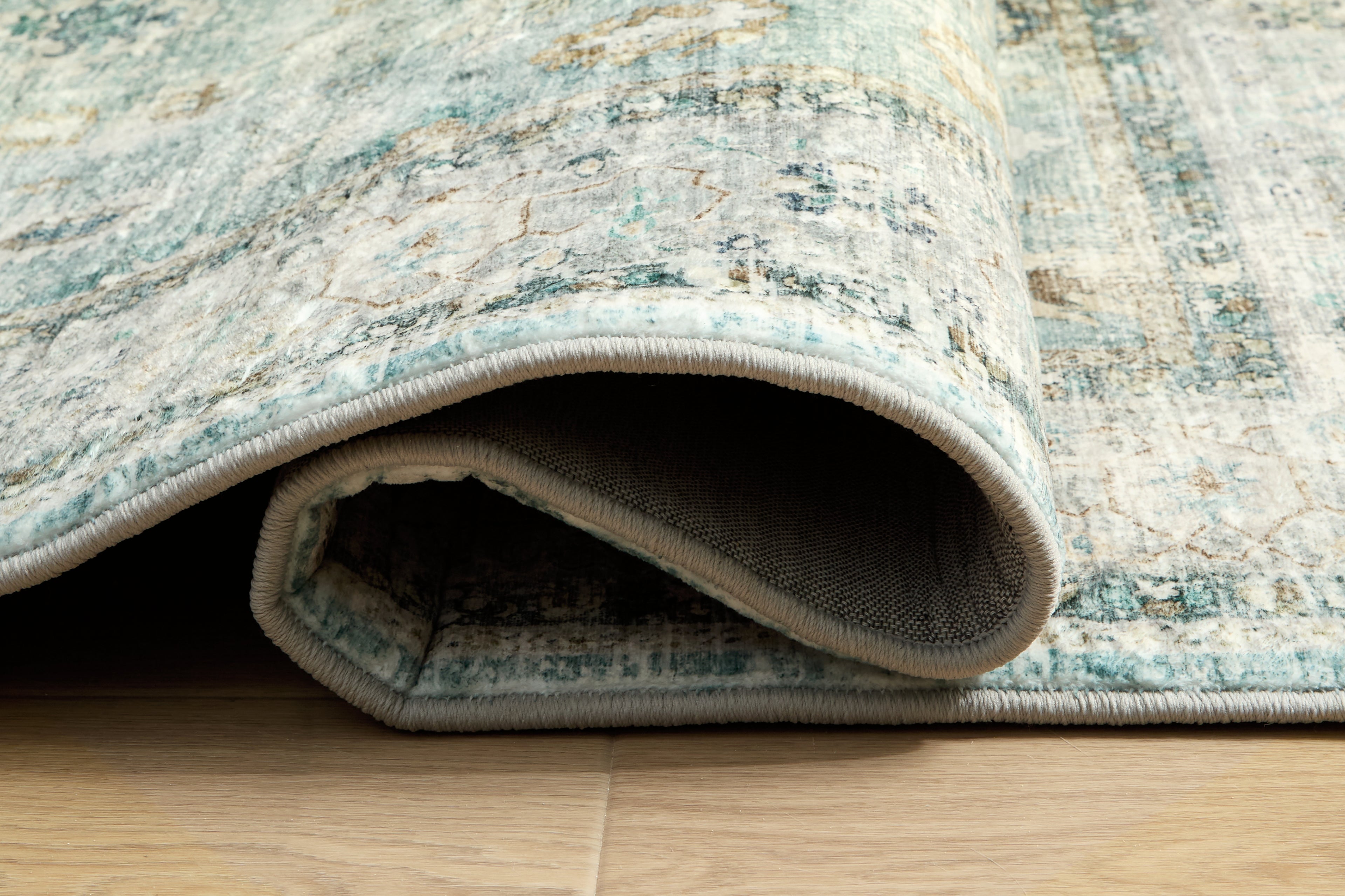 Ladstoney Teal/Beige/Ochre Medium Rug - R407502