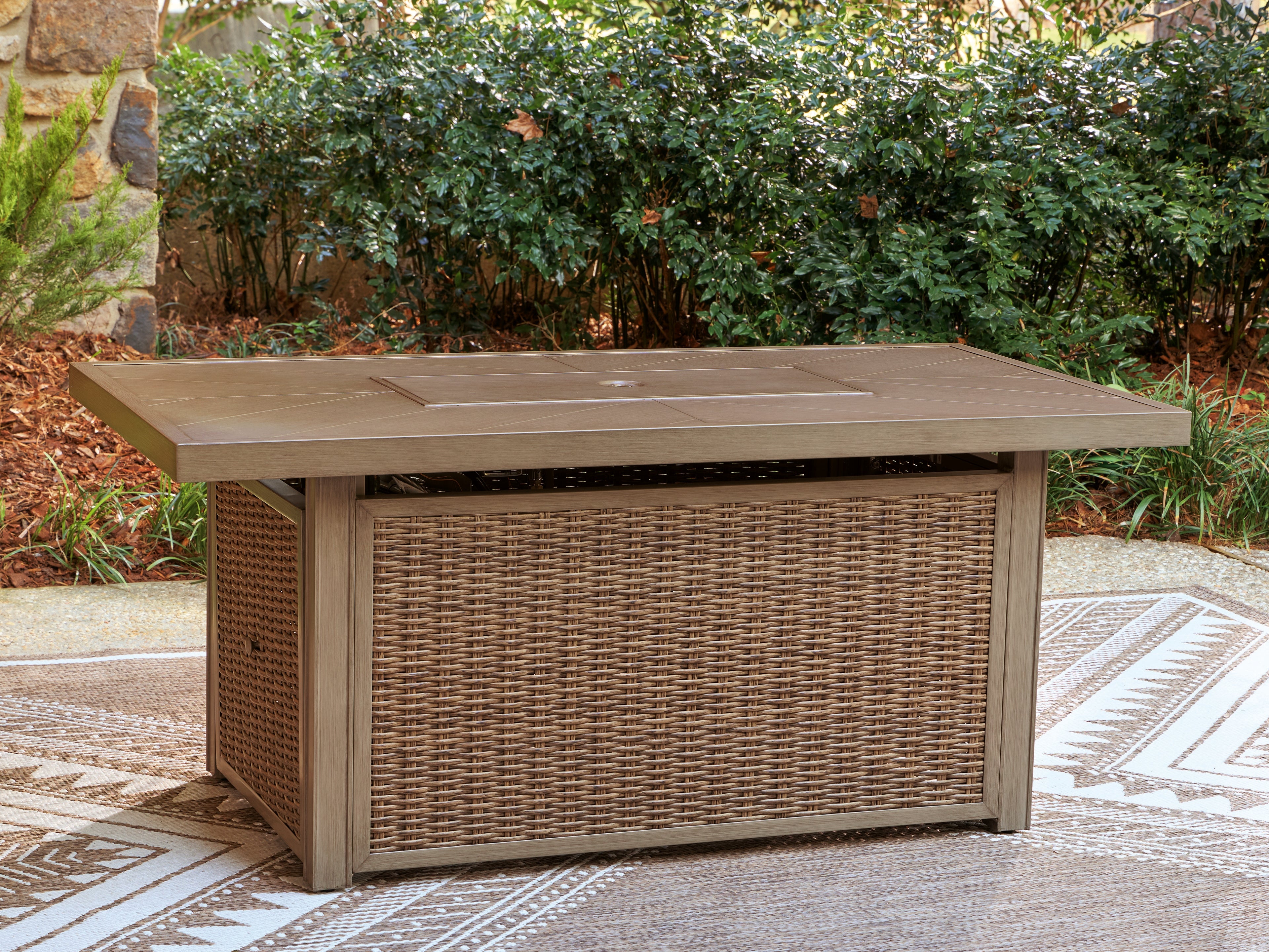 Laguna Heights Beige Outdoor Fire Pit Table - PCP790-773