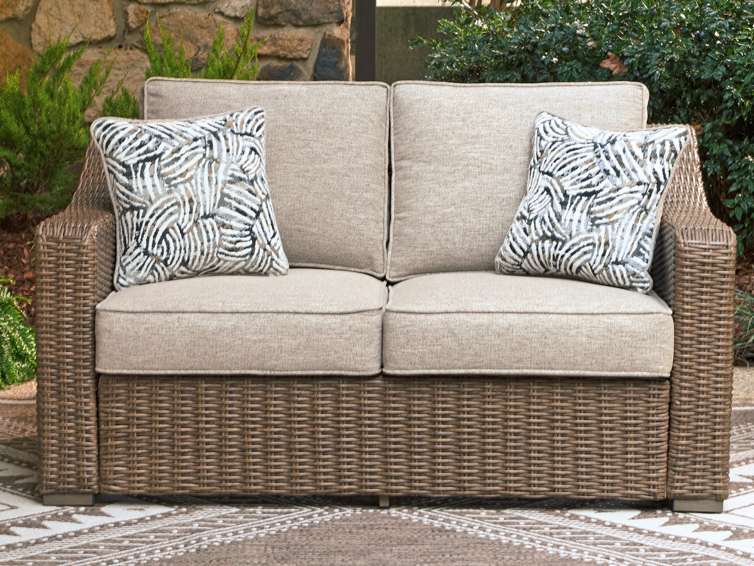 Laguna Heights Beige Outdoor Loveseat with Cushion - PCP790-835