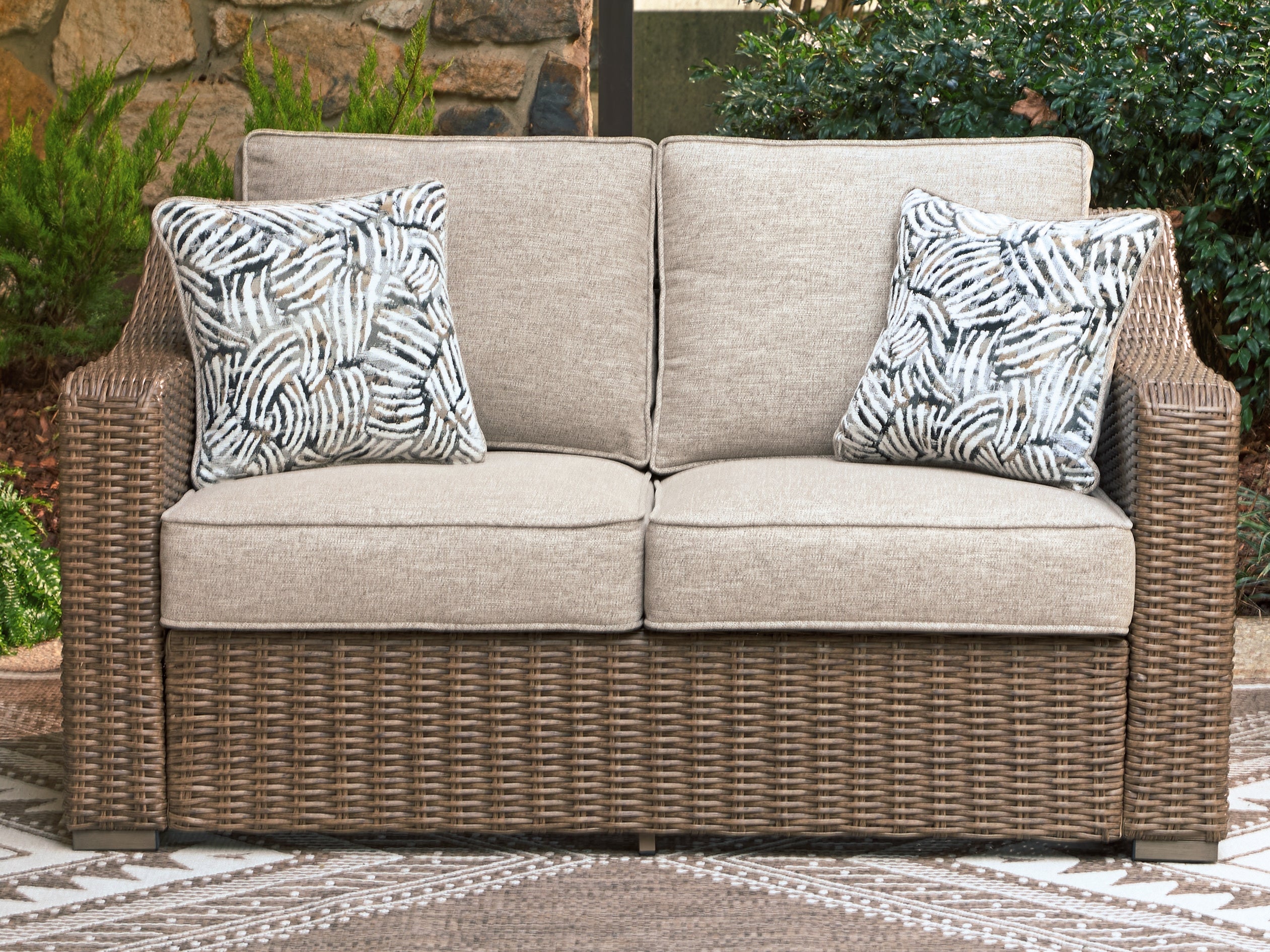 Laguna Heights Beige Outdoor Loveseat with Cushion - PCP790-835