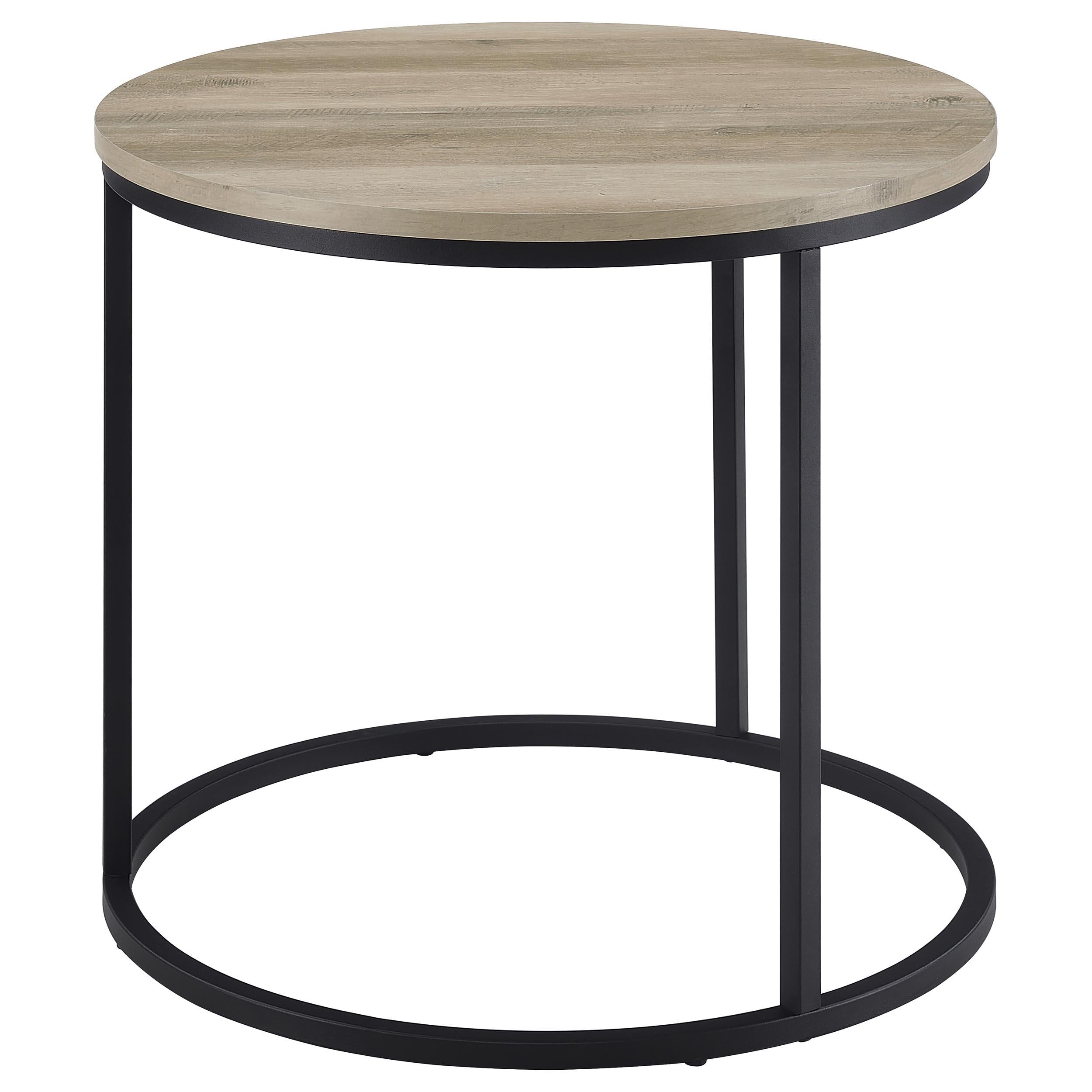 Lainey Round Occasional Side End Table Distressed Pine - 736047