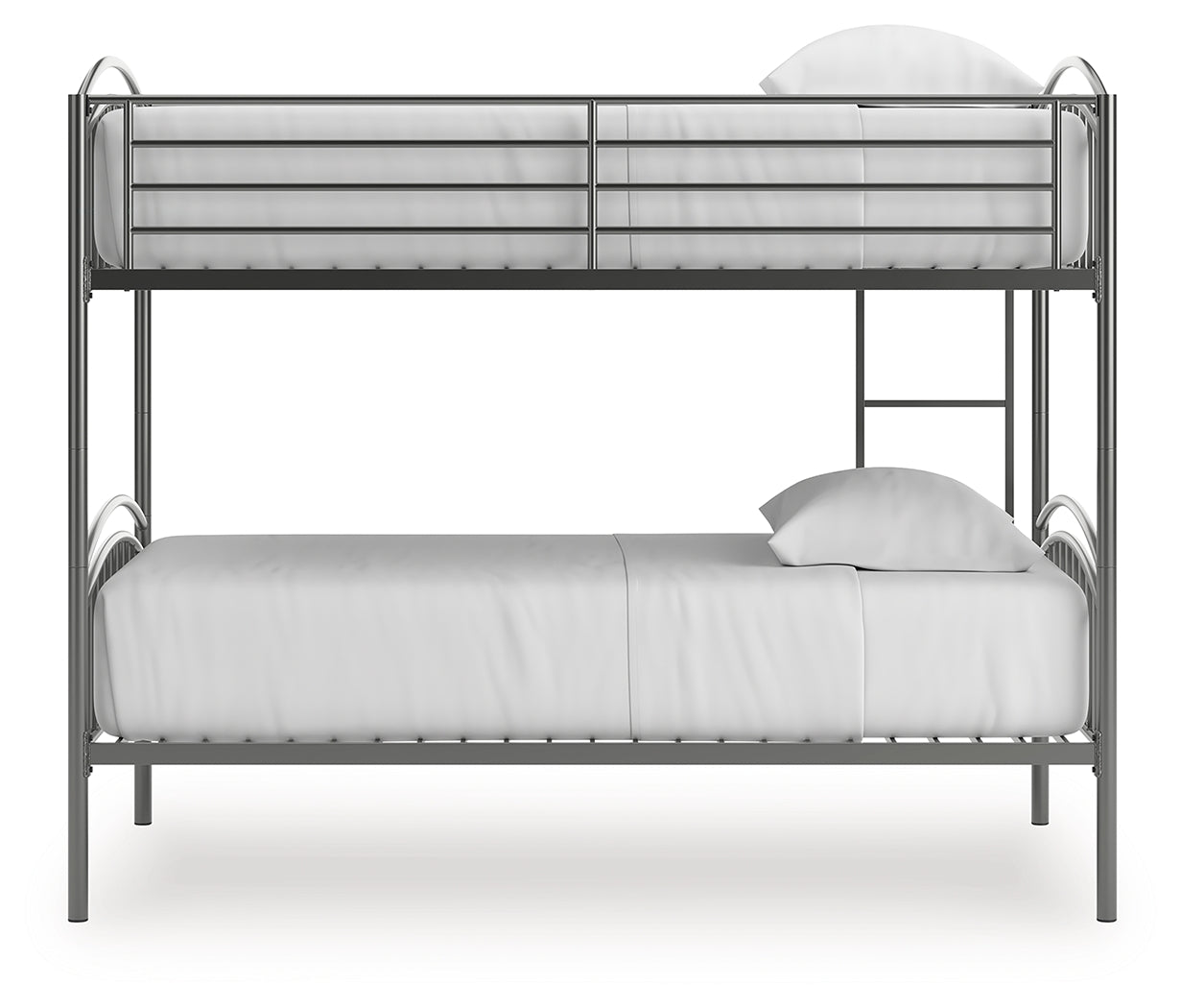 Lanceburg Gray Twin over Twin Bunk Bed and 2 Mattresses - PCB400B1