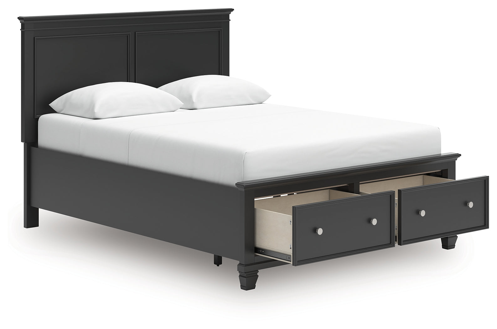 Lanolee Black Queen Panel Storage Bed - B687B17