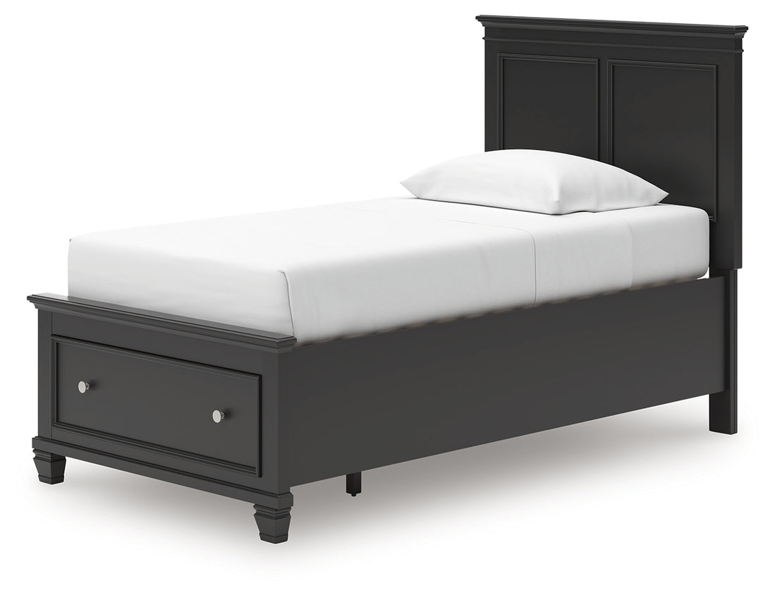 Lanolee Black Twin Panel Storage Bed - B687B21