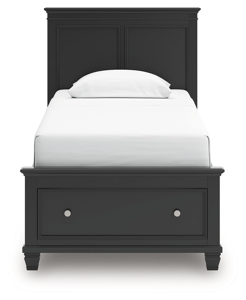 Lanolee Black Twin Panel Storage Bed - B687B21