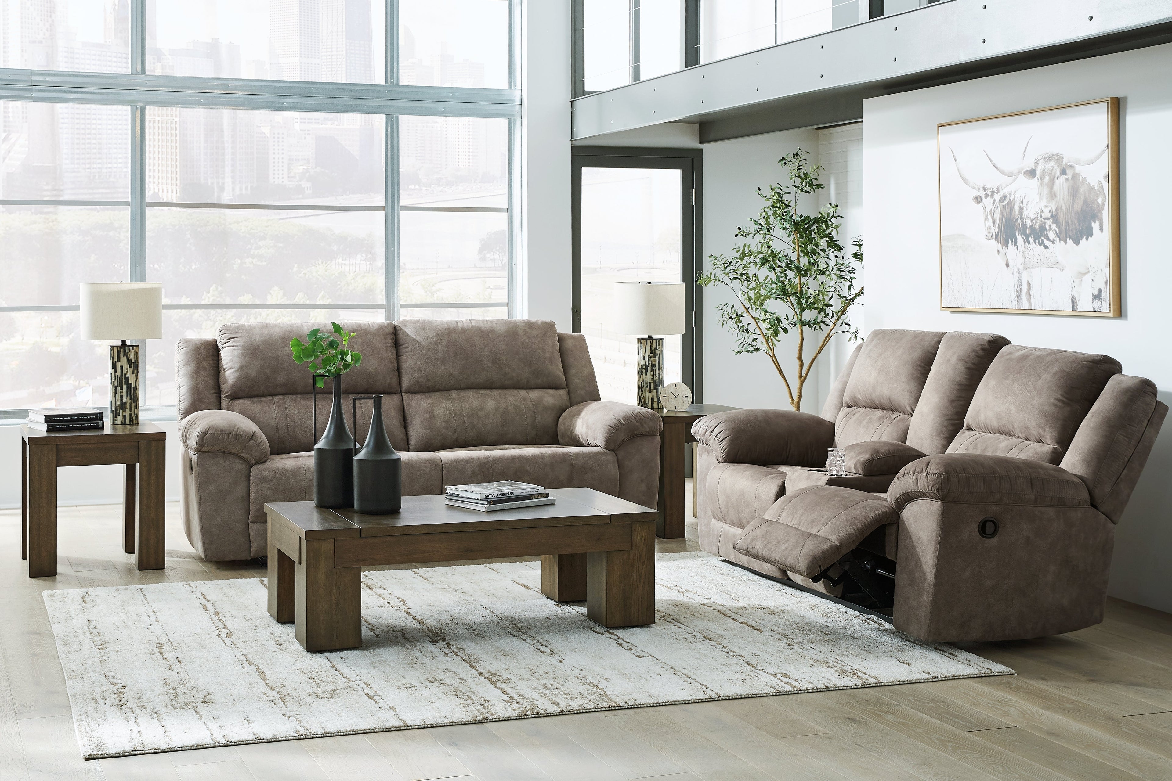 Laresview Sofa and Loveseat in Fossil from Ashley - Luna Furniture