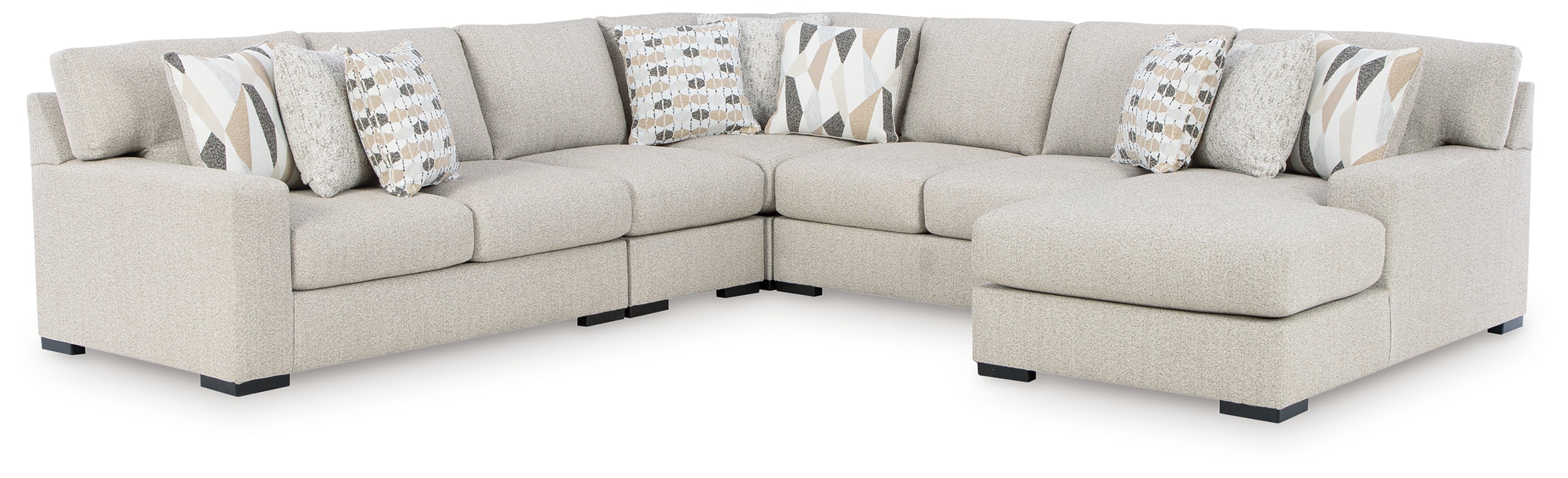 Laurelgrove Pebble 5-Piece Sectional with Chaise - 75105S12