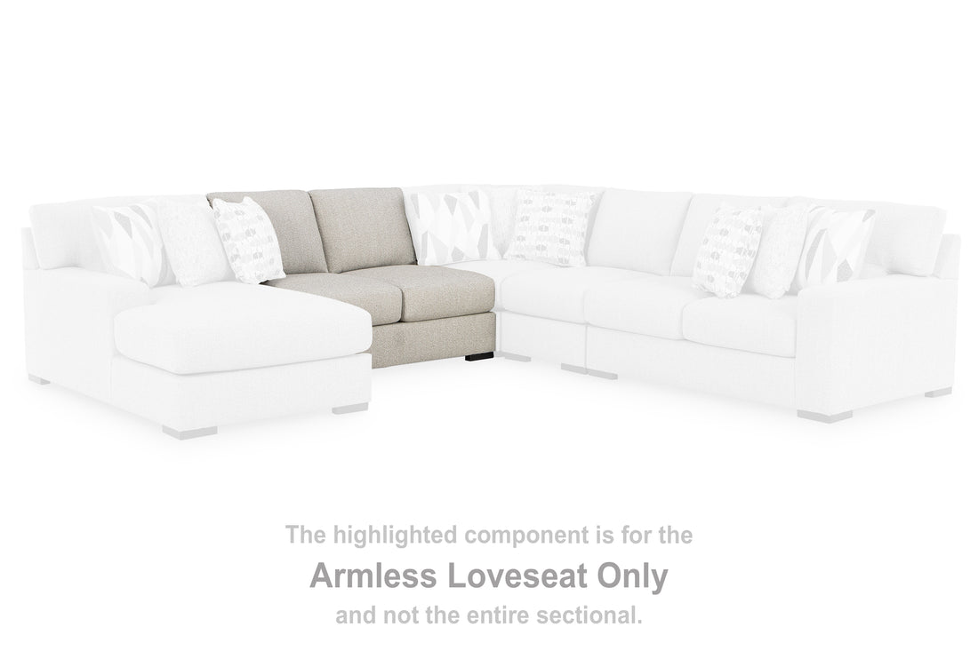 Laurelgrove Pebble Armless Loveseat - 7510534