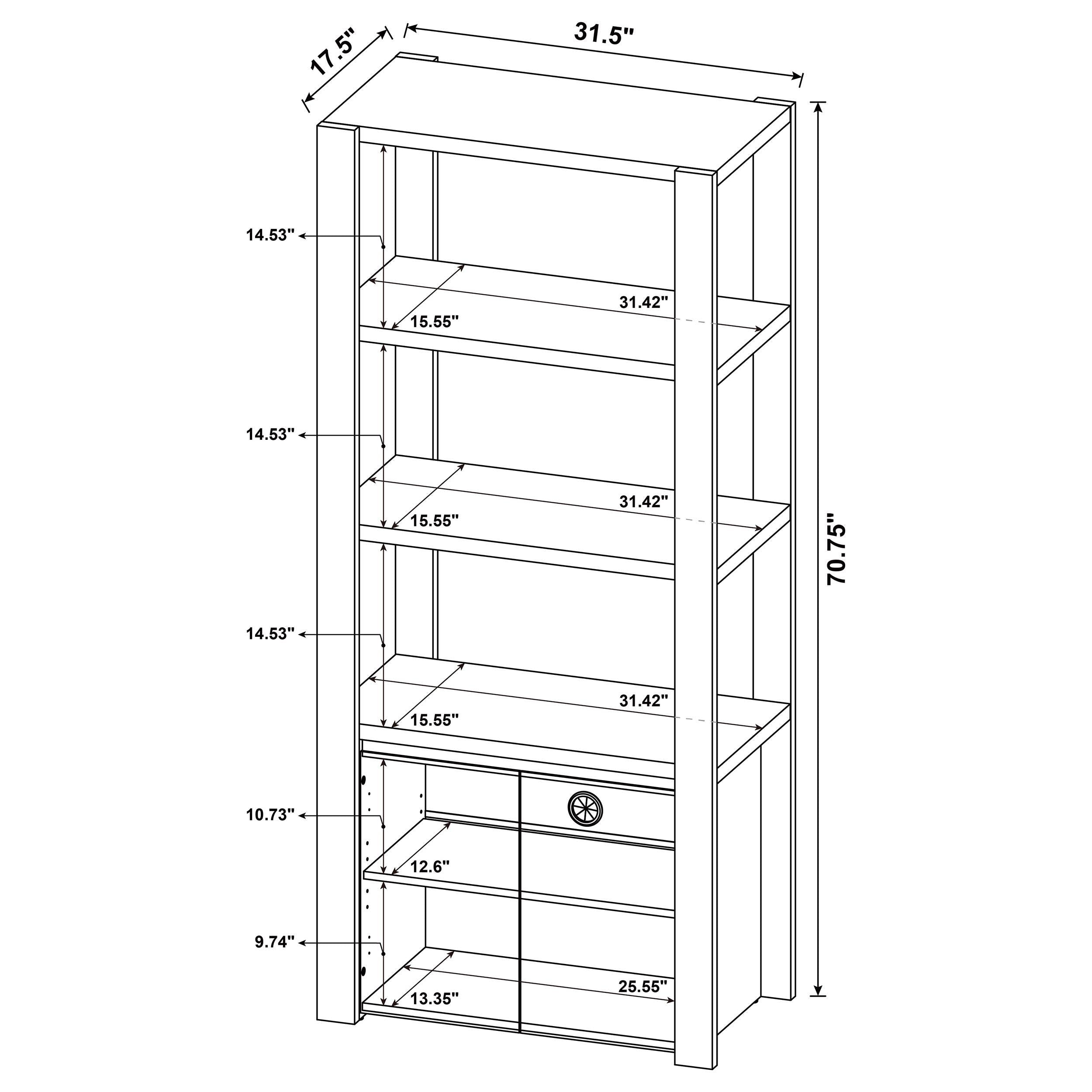 Laurelton 3-shelf Media Tower Tall Pier Cabinet Light Oak - 708224