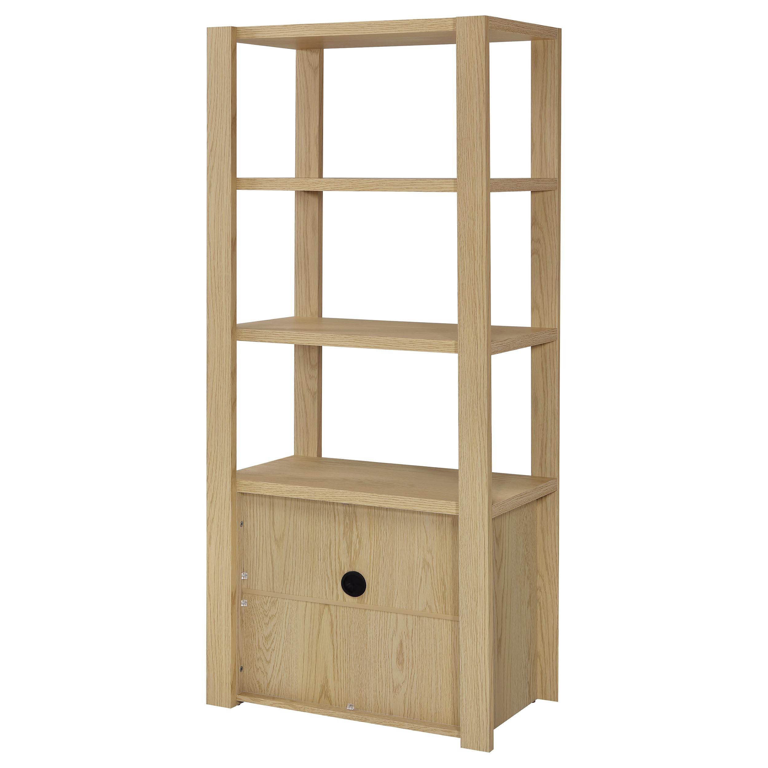 Laurelton 3-shelf Media Tower Tall Pier Cabinet Light Oak - 708224