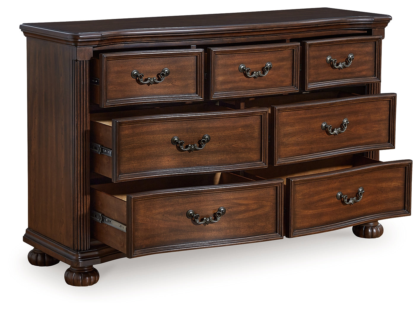 Lavinton California King Poster Bed with Dresser and 2 Nightstands in Brown from Ashley - Luna Furniture