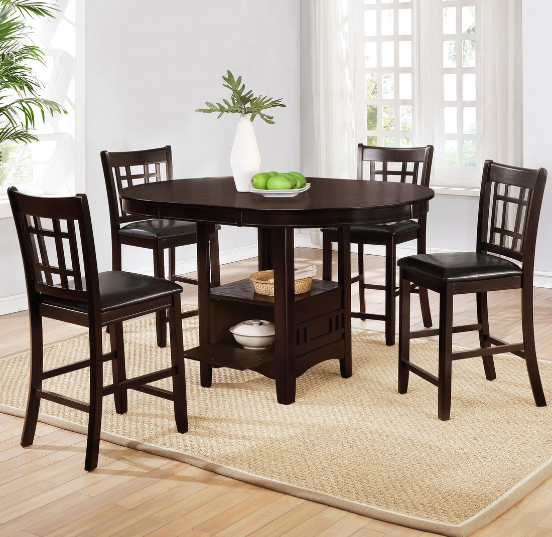 Lavon Espresso and Black 5-Piece Counter Height Dining Set from Coaster - Luna Furniture