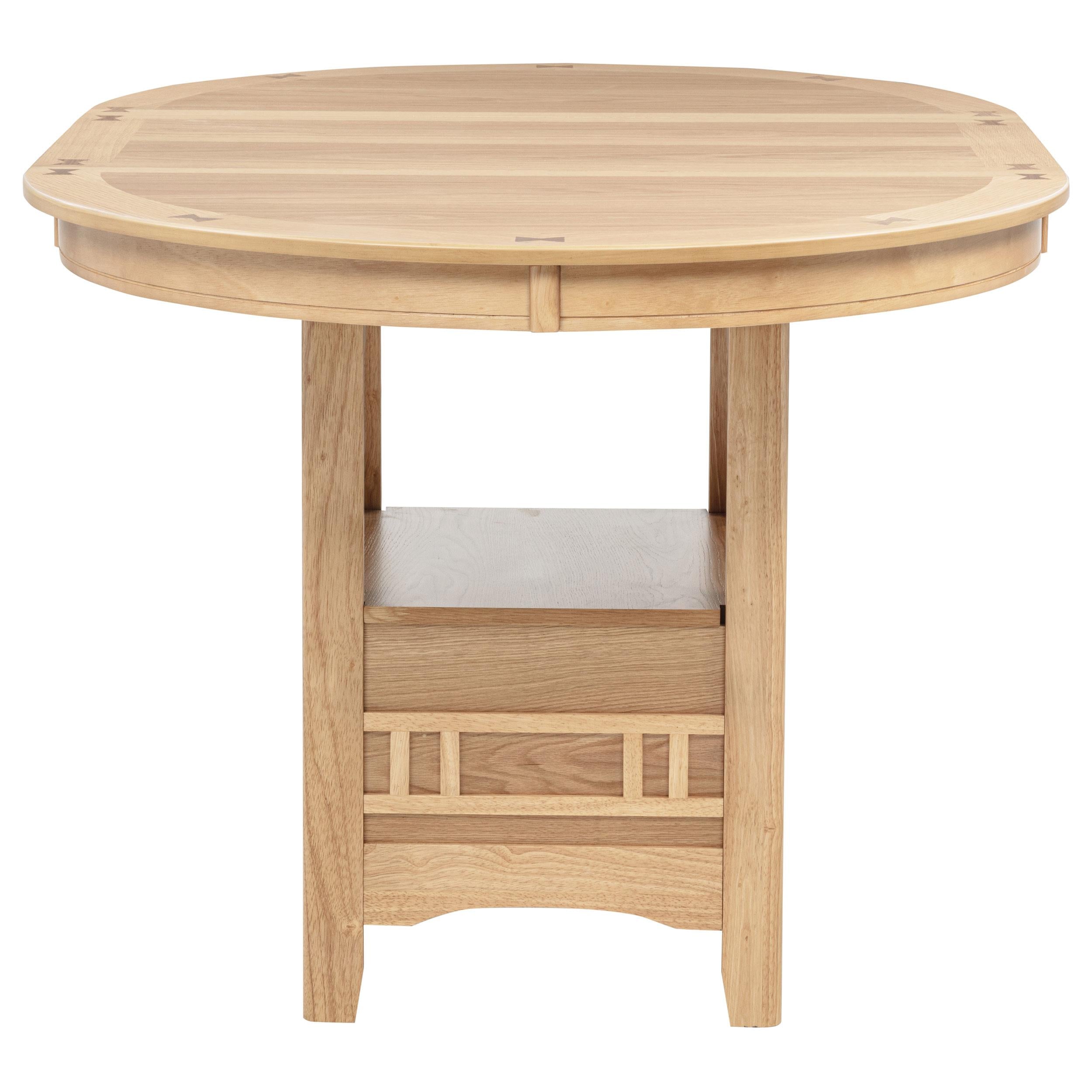 Lavon 5-piece Oval Counter Height Dining Set Light Oak - 106628-S5