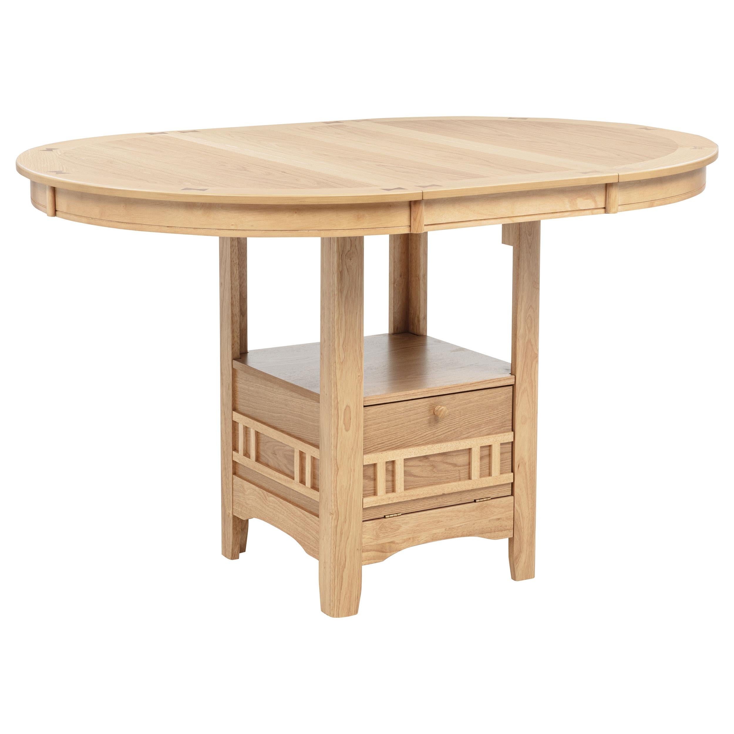 Lavon 5-piece Oval Counter Height Dining Set Light Oak - 106628-S5