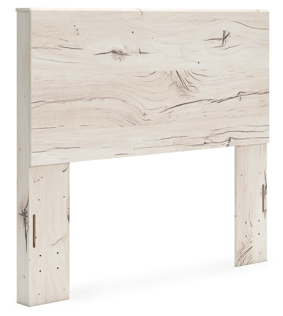 Lawroy Full Panel Headboard with Mirrored Dresser, Chest and 2 Nightstands in Light Natural from Ashley - Luna Furniture