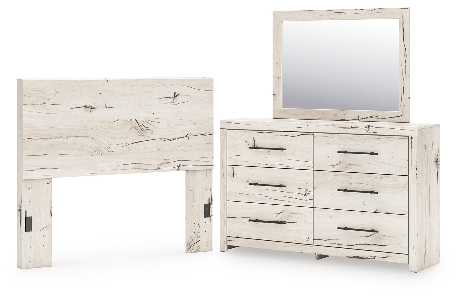 Lawroy Light Natural Full Panel Headboard, Dresser and Mirror - B2310B28