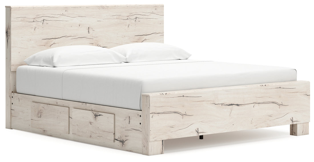 Lawroy Light Natural King Panel Bed with Storage - B2310B12